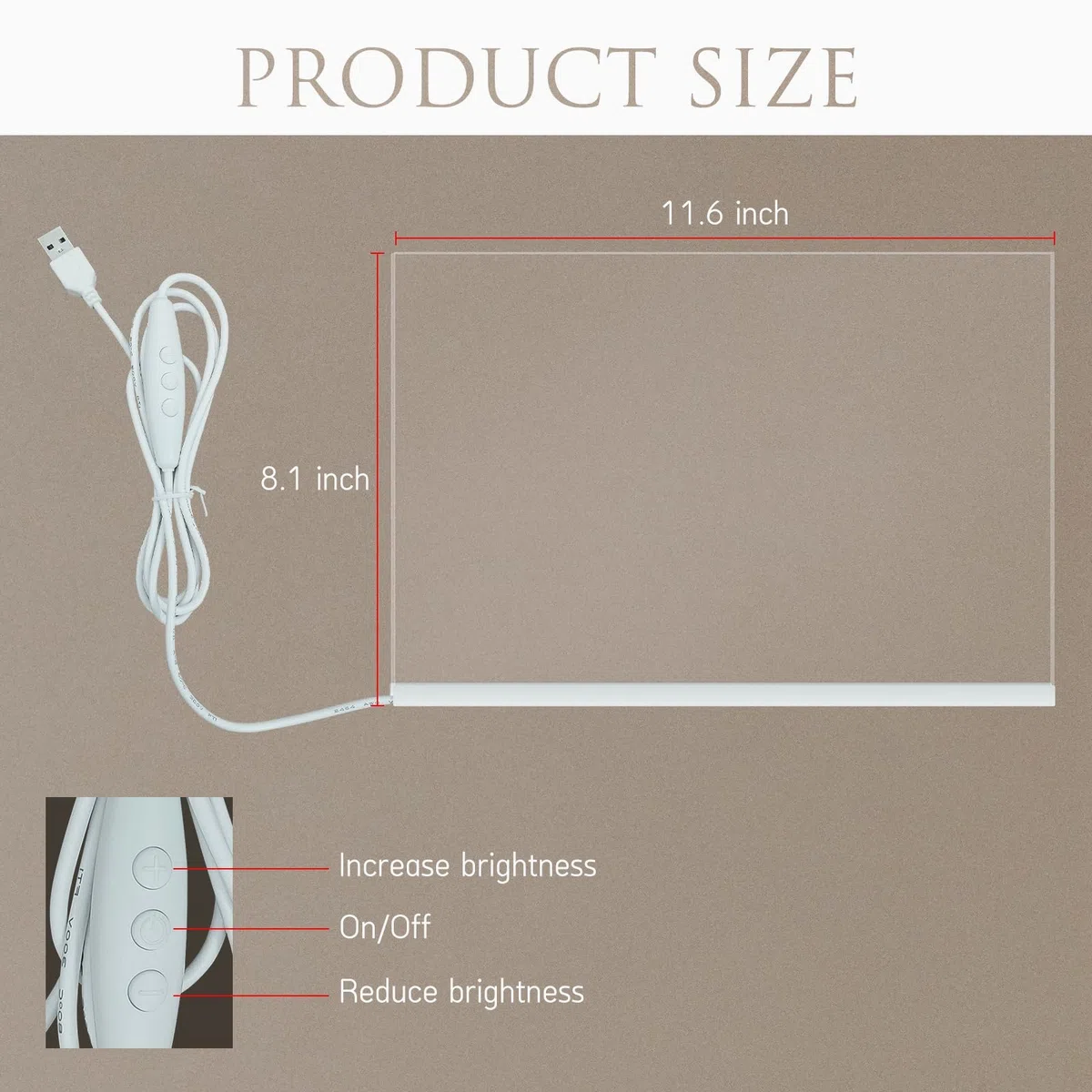 Lavagna cancellabile a secco Laysinly Light up, 30 x 20 CM 7 colori cambia Lavagna per appunti a LED luminosa, pennarello a 8 colori, alimentazione USB, telecomando (L)
