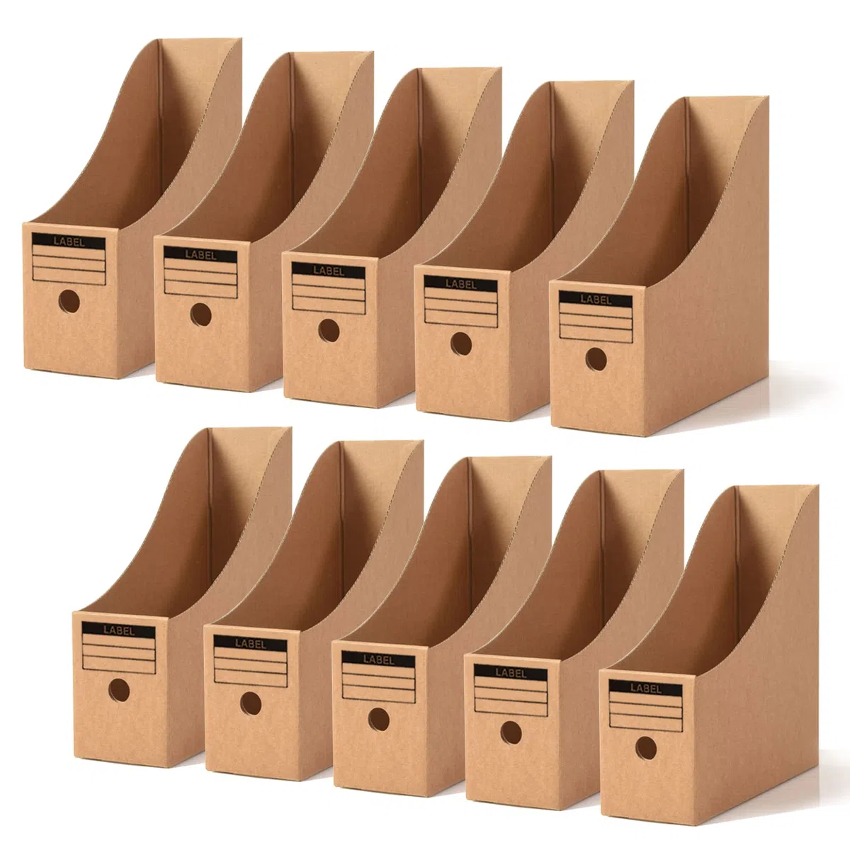 Generisch - Confezione da 10 portariviste in carta kraft - Organizzatore da scrivania per cartelle, cancelleria, forniture per ufficio, facile archiviazione A4