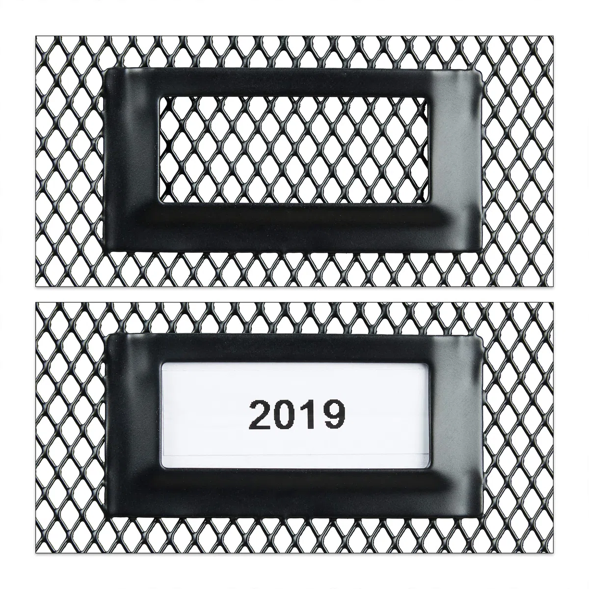 Relaxdays Portadocumenti Verticale in Metallo, Formato A4, Extra Large, Mesh, Ufficio, 30,5x26,5x12 cm, Nero