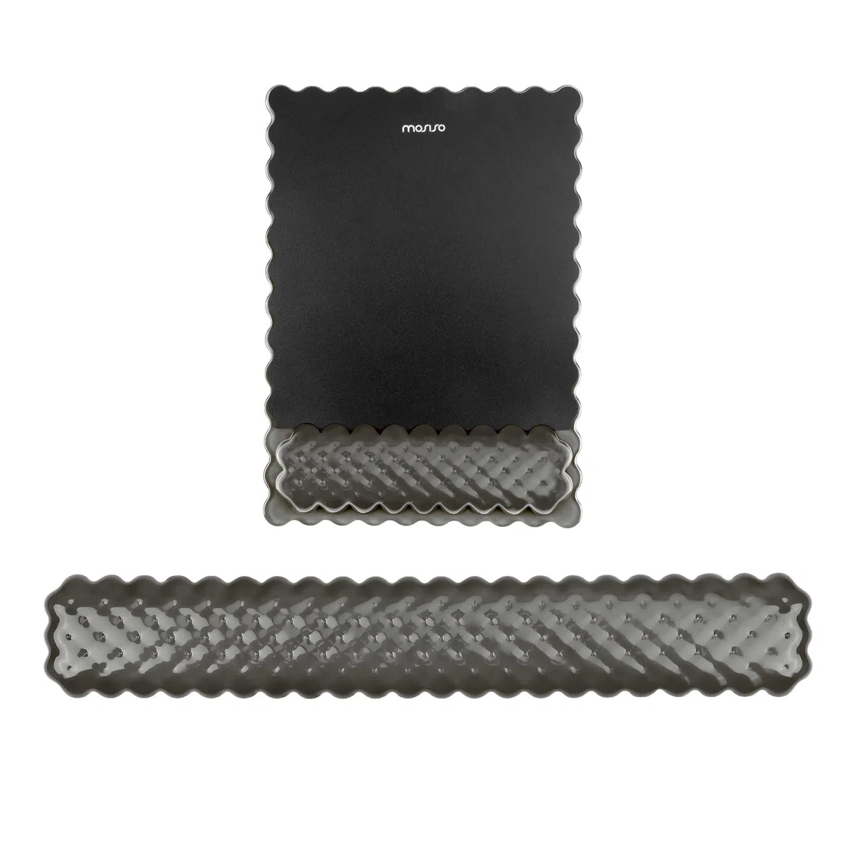 MOSISO Supporto Poggiapolsi Gel Mouse Pad e Tastiera,Tappetino Ergonomico Rettangolare Tastiera e Mouse,Antiscivolo,Morbido e Facile Digitare,Memory Gel Forma Rombo Computer,Laptop,Casa/Ufficio, Nero