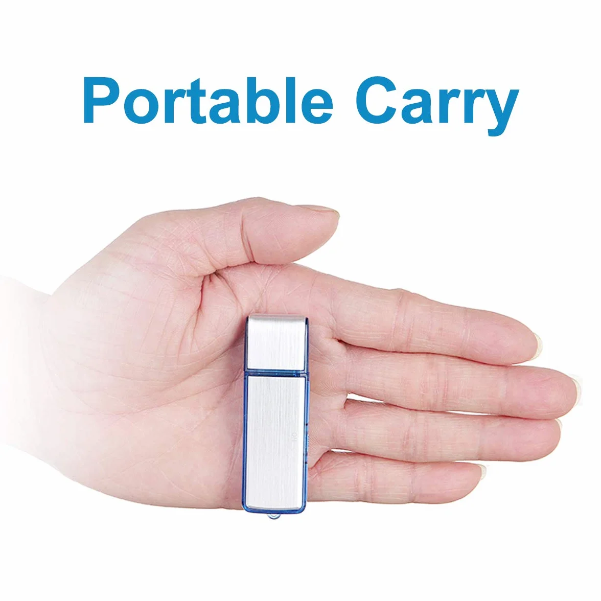 Lychee Mini Registratore Vocale Digitale 8GB - fino a 90 ore - Attivazione Vocale - Ricaricabile USB - Custodia in Mmetallo - Ideale per Lezioni, Riunioni, Interviste (Blu)