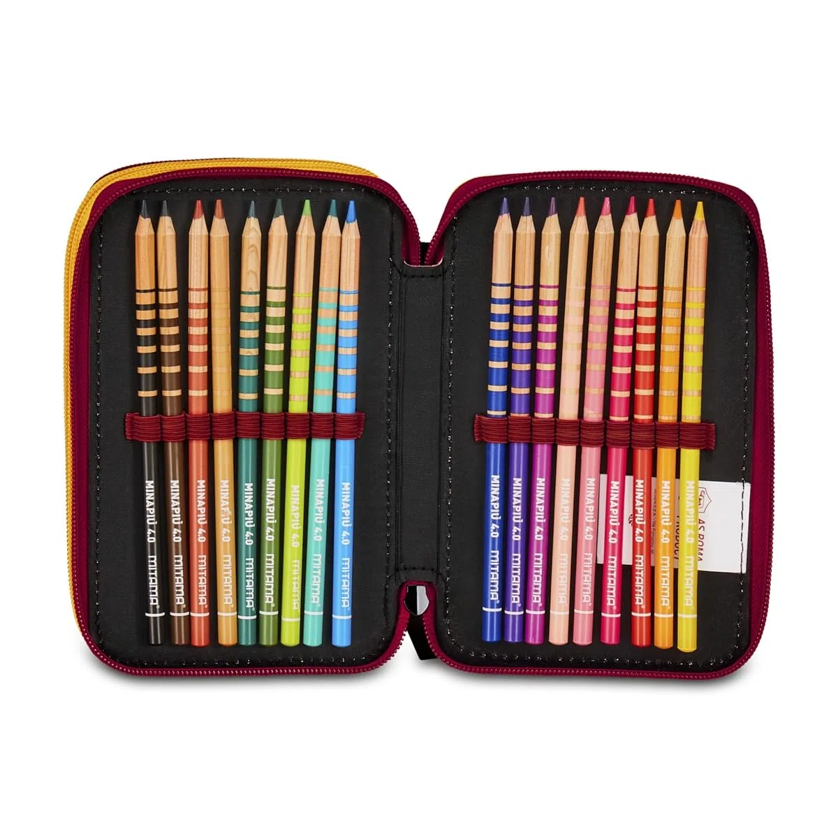 Seven AS Roma Astuccio Scuola 3 Zip Calcio, Rosso, Portapenne Triplo Scomparto Completo Di Penne, Matite, Colori, Scuola Elementare, Bambino