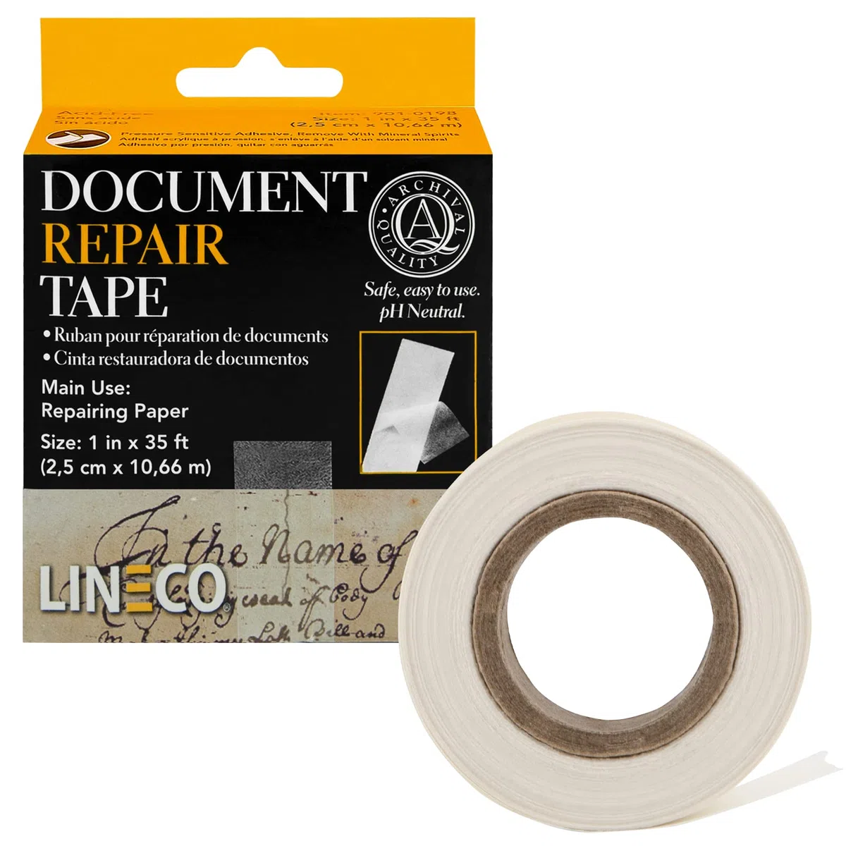 3M 9010198 Lineco - Nastro per riparazione documenti archivistici, 1" x 35'