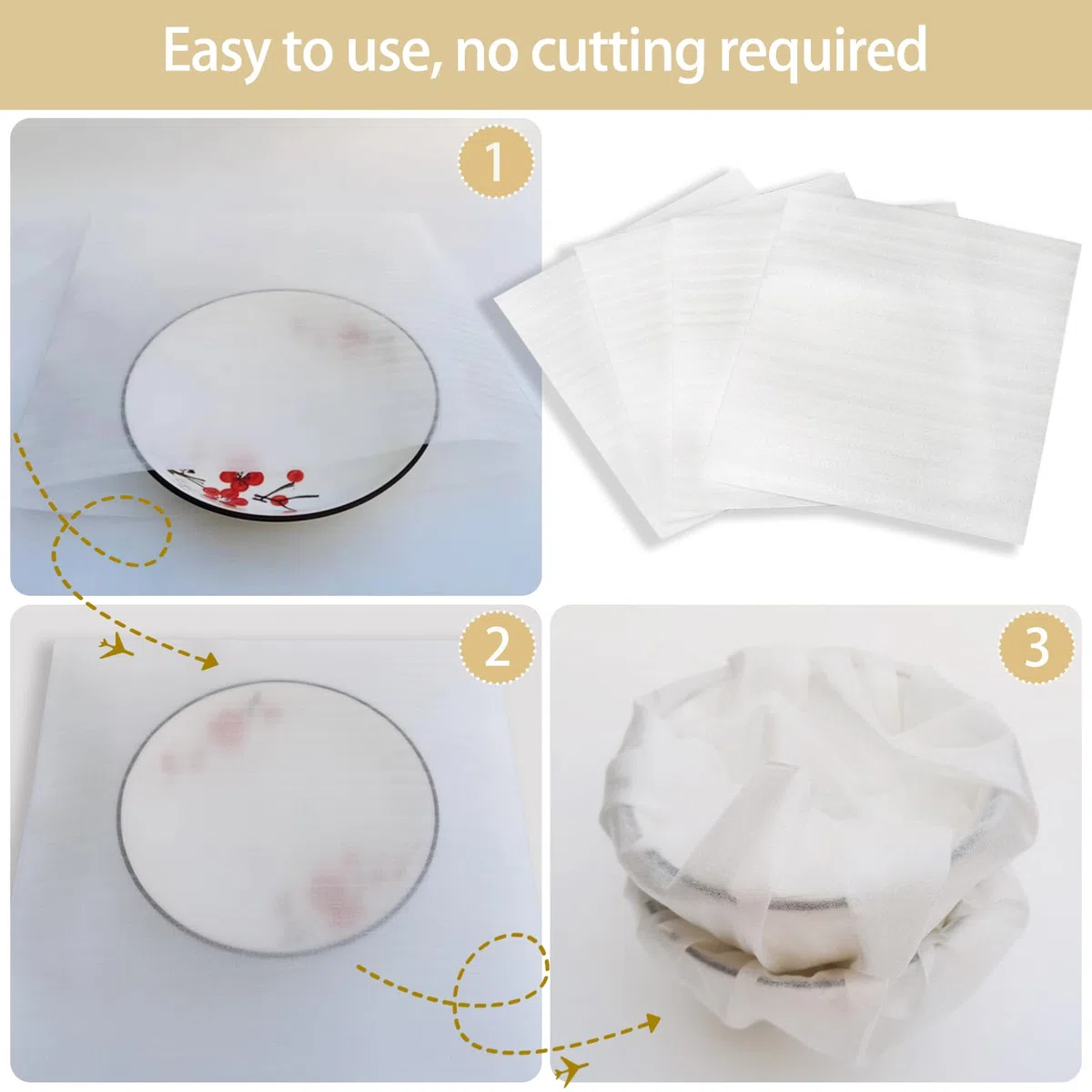 100 Pezzi Fogli Schiuma, 12'' x 12'' Fogli in Schiuma per Imballaggio Piatti e Bcchieri, Packing Material Mobile per Trasloco e Spedizione di Oggetti Fragili
