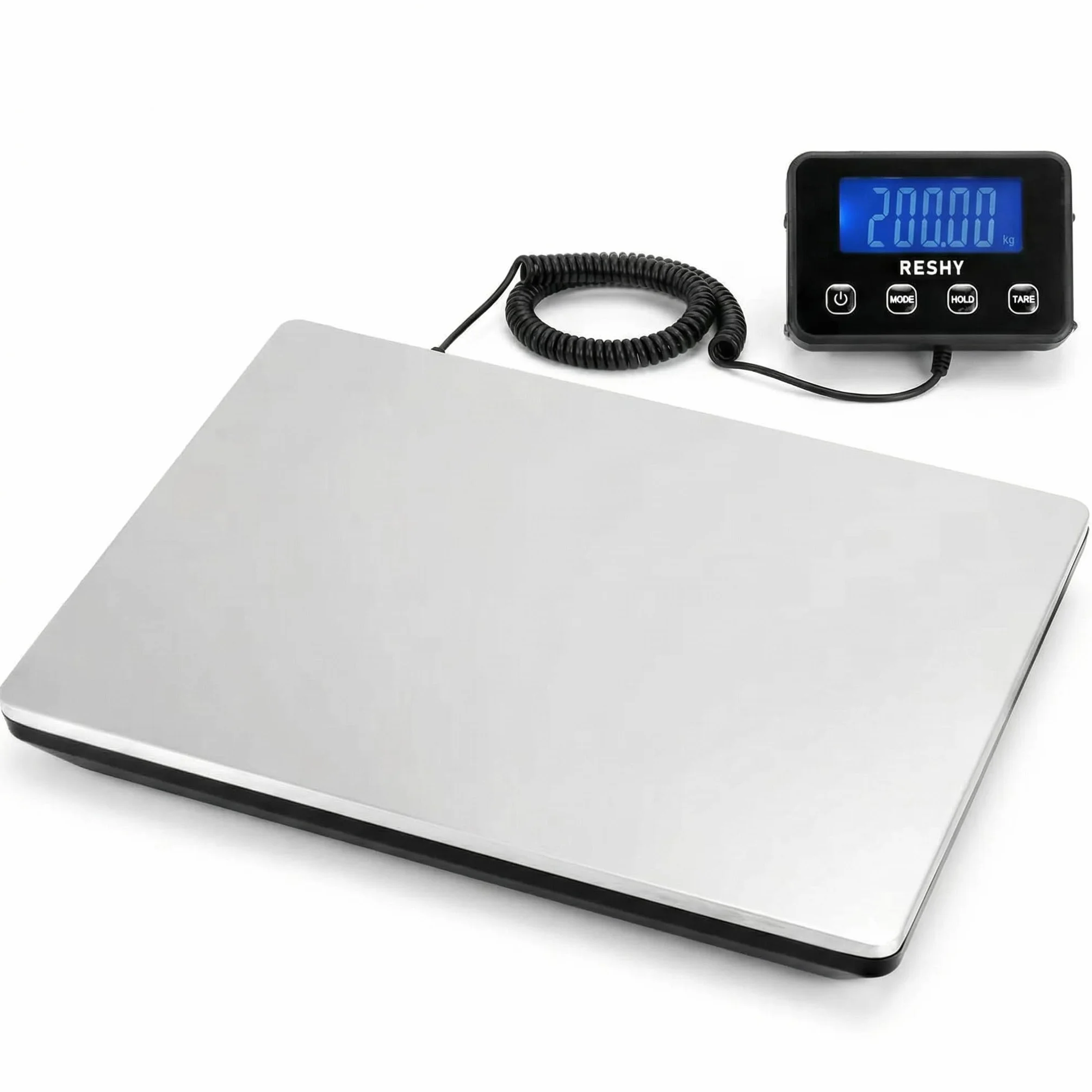 QWORK® Bilancia postale 440 libbre/200 kg, bilancia per pacchi, bilancia digitale, batterie non incluse, per affari, bagagli, ufficio