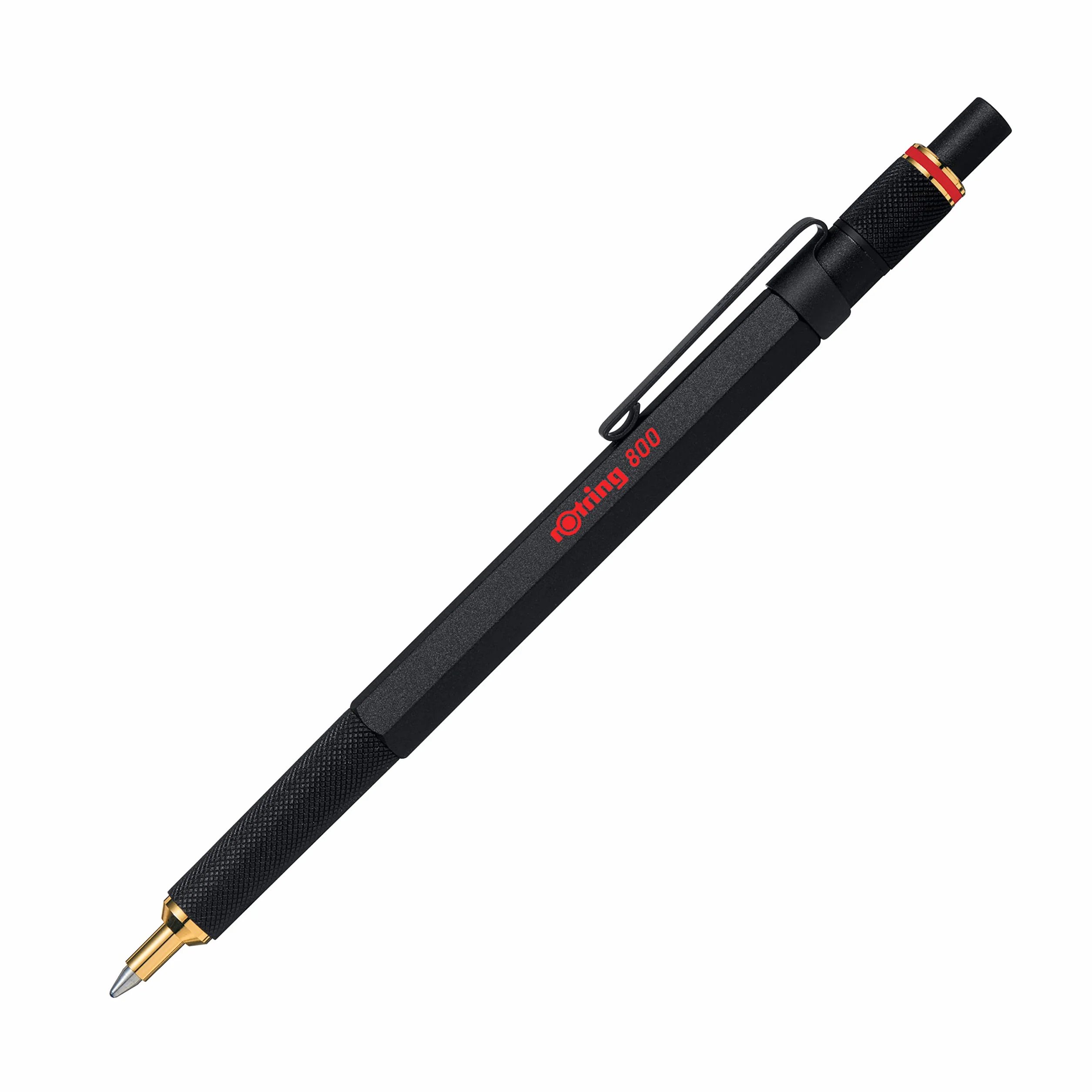 rOtring 800 penna a sfera | punta mediainchiostro nero | corpo nero | ricaricabile