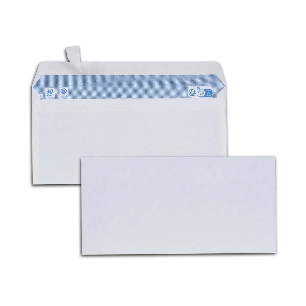GPV - 500 buste con chiusura adesiva, 80 g, formato DL 110 x 220 mm, colore: bianco