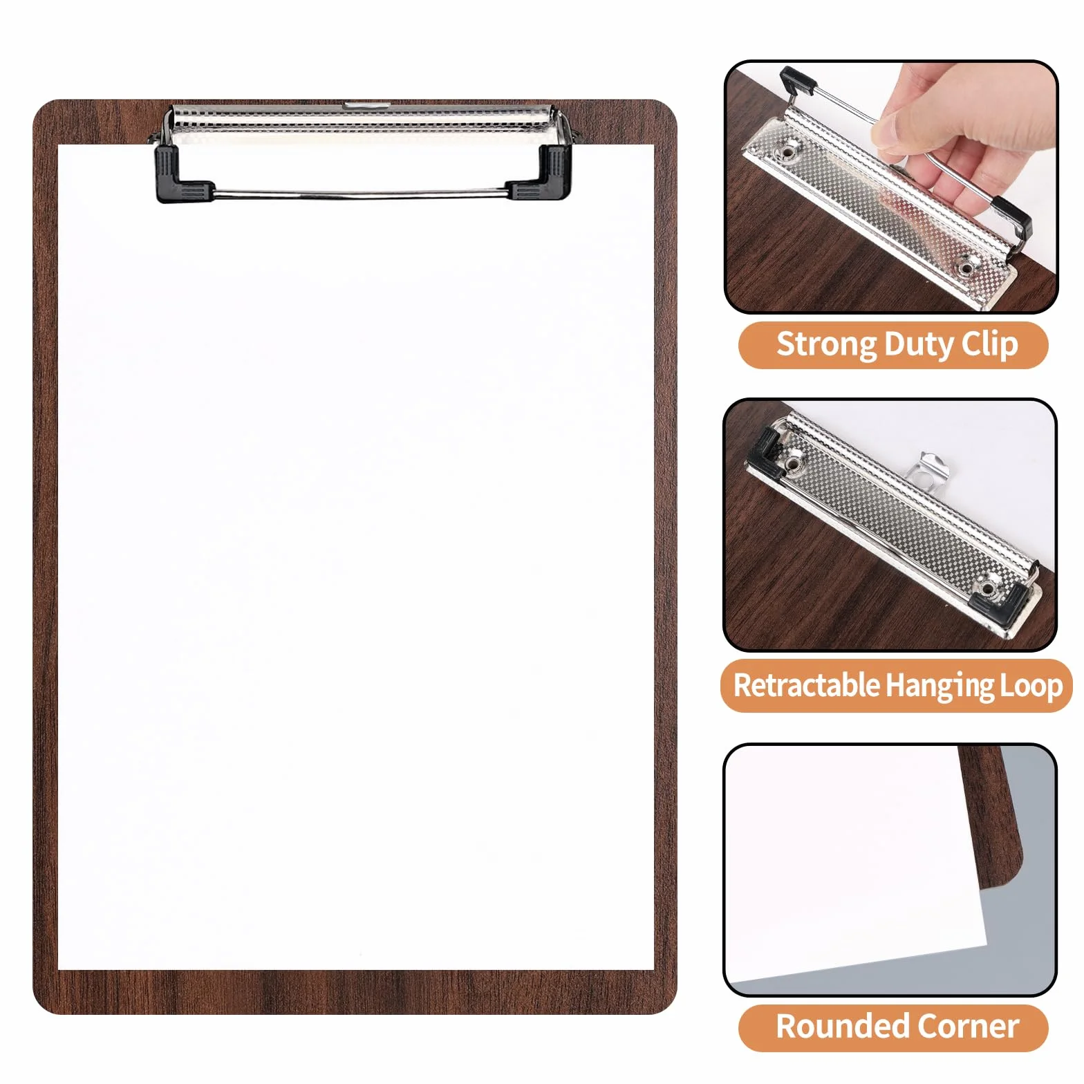 [10 Pezzi]A5 Portablocco di Legno,Portablocchi con Clip in Metallo,Clipboard Appunti Porta-pad Lavagna da Scrittura