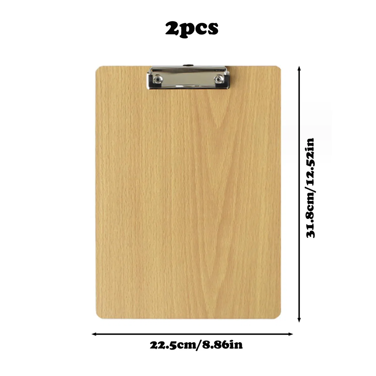 2 Pezzi A4 Portablocco di Legno, Clipboard Portablocchi Lavagna, con Robuste Maniglie A Molla E Fori di Sospensione per Uffici e Scuole (A4)