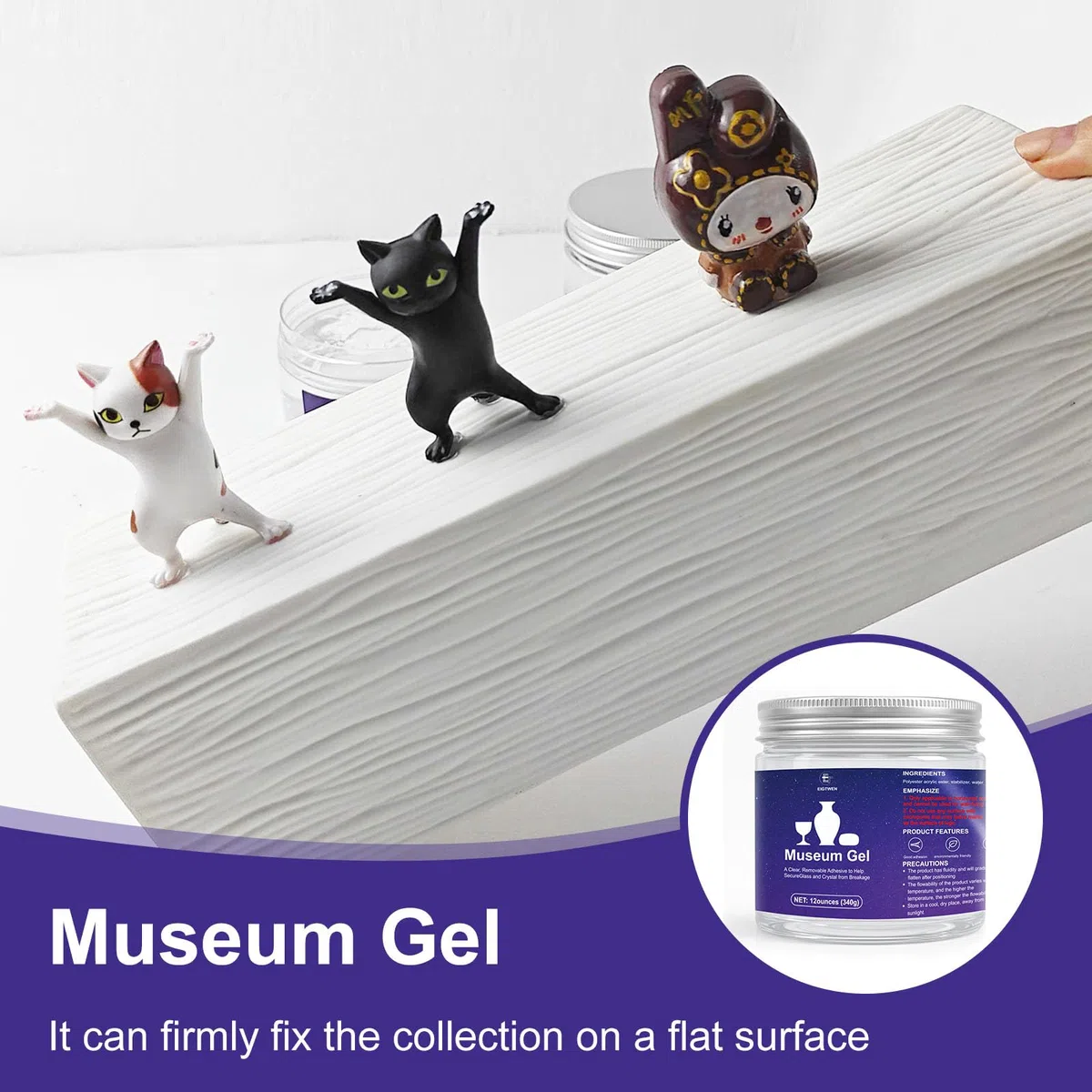 EIGTWEN 340,2 g gel trasparente museo, mastice da museo rimovibile, eccellente adesione, riutilizzabile, smontabile senza segni, adatto per superfici di metallo, ceramica, vetro, plastica e legno
