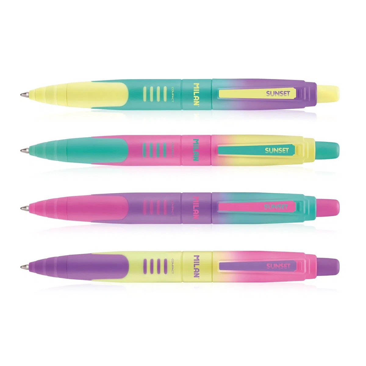 MILAN Caja expositora 20 bolígrafos COMPACT Sunset, tinta azul