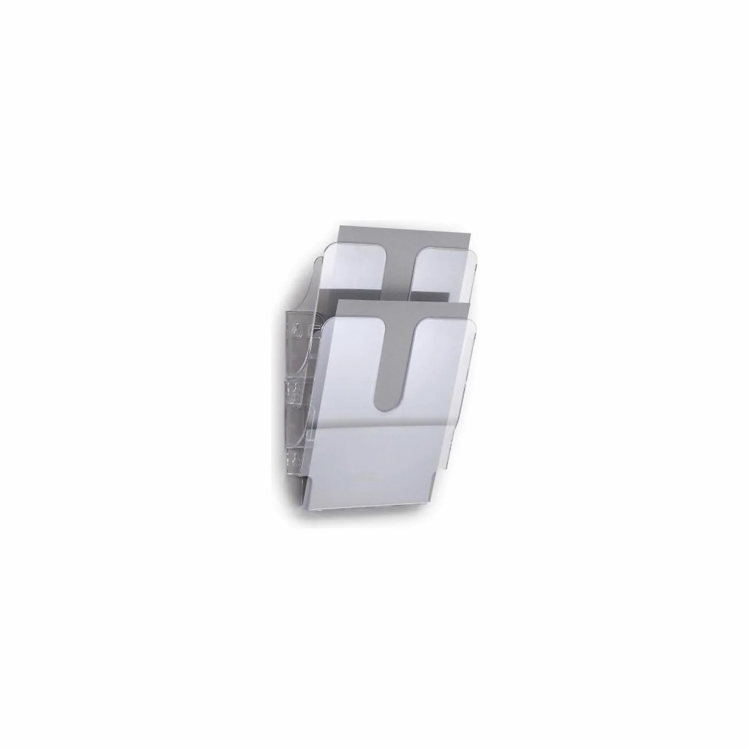 Durable 1709008400 Flexiplus 2 A4, Espositore da Parete, per Documenti Formato A4 Verticale, 2 Comparti, 247x360x100 mm, Trasparente