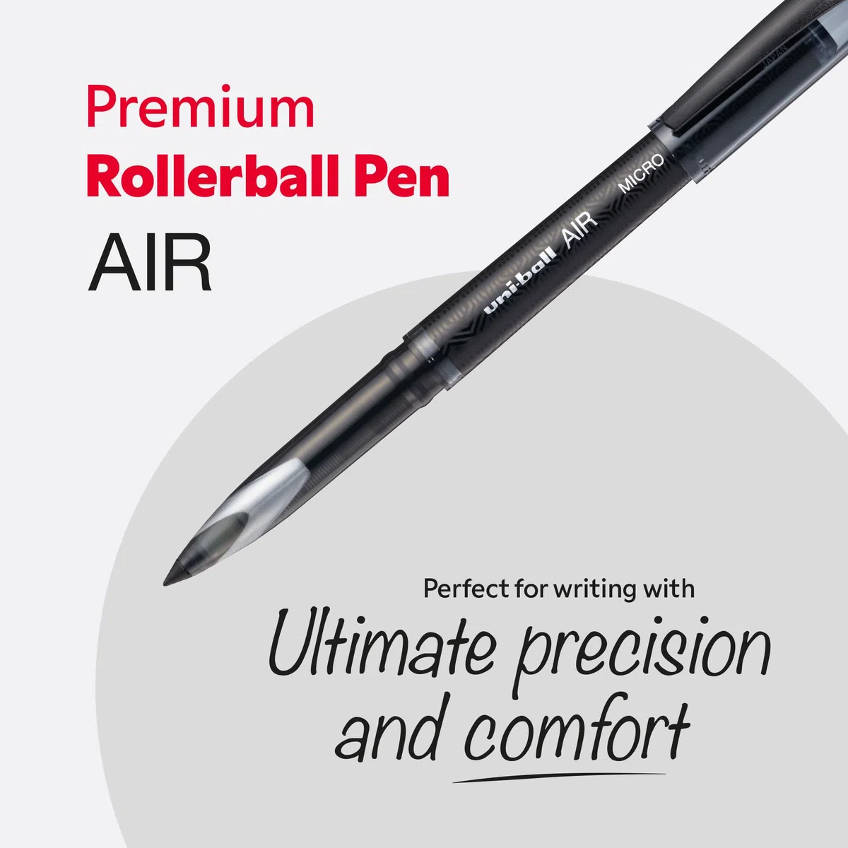 Penna rollerball UB-188-Micro Air, inchiostro nero Super Ink, a prova di manomissione, pennino per penna stilografica, scatola da 12 pezzi