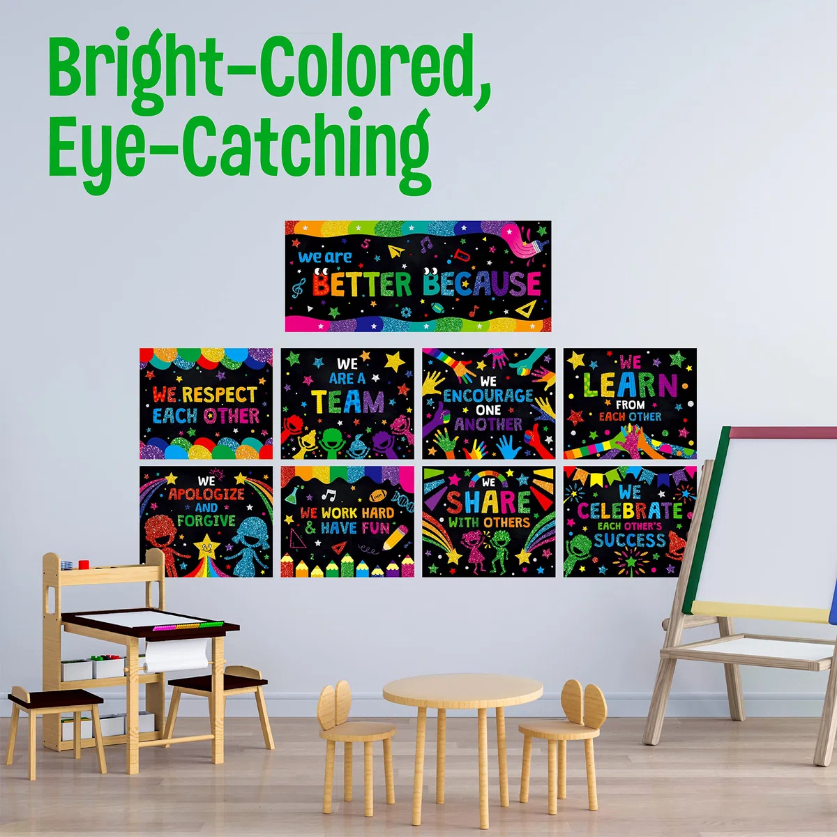 SpriteGru 10 Pezzi Poster per Scuola Decorazione Motivazionale We Are Better Banner Materna Primaria Media Superiore (30cm x 25cm)