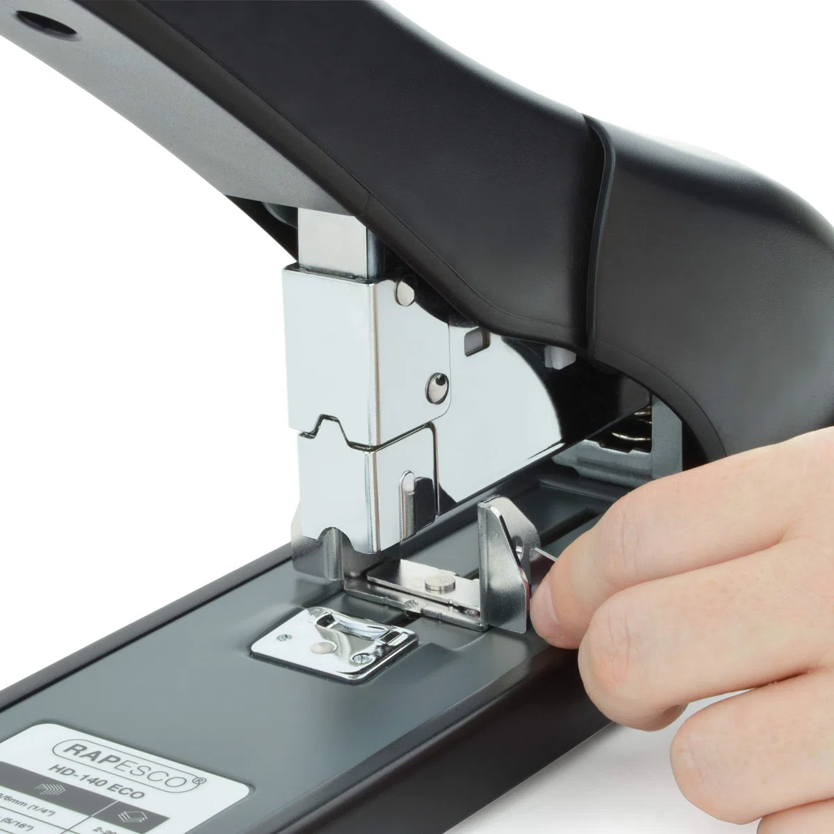 Rapesco 1550 Cucitrice ECO HD-140 per Alti Spessori con 1000 Punti 923/12 mm, Spillatrice e Punti, Capacità 140 Fogli, Nero