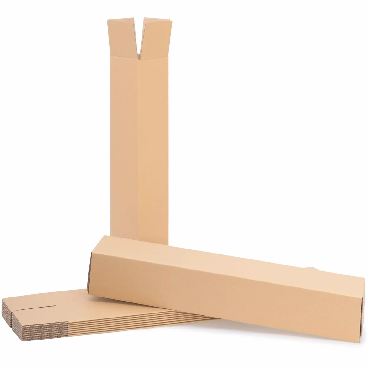 verpacking 30 Tubi di cartone quadrati 65,5x10,5x10,5 cm | tubi in cartone per spedizioni