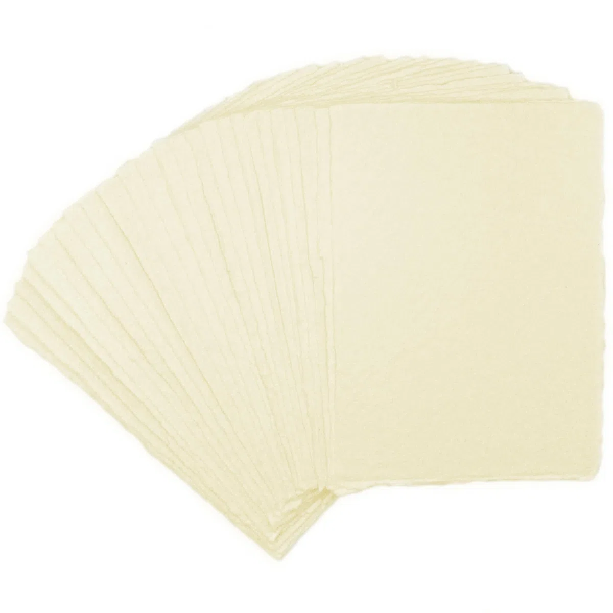 Biglietti/Partecipazioni/Inviti in Carta Artigianale Riciclata, con Bordi irregolari, 13x18 cm, 300 g/m2, Confezione da 25, Made in Italy (Sabbia)