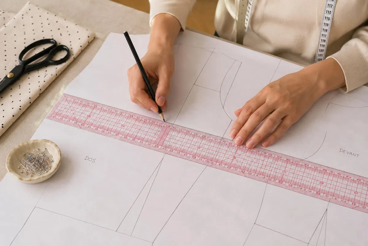 Righello da Sartoria Giapponese 50 cm - Trasparente e Flessibile - Ideale per Misurazioni al Millimetro - Accessorio Ergonomico per Modelli e Tessuti - Graduato - GRAPHOPLEX