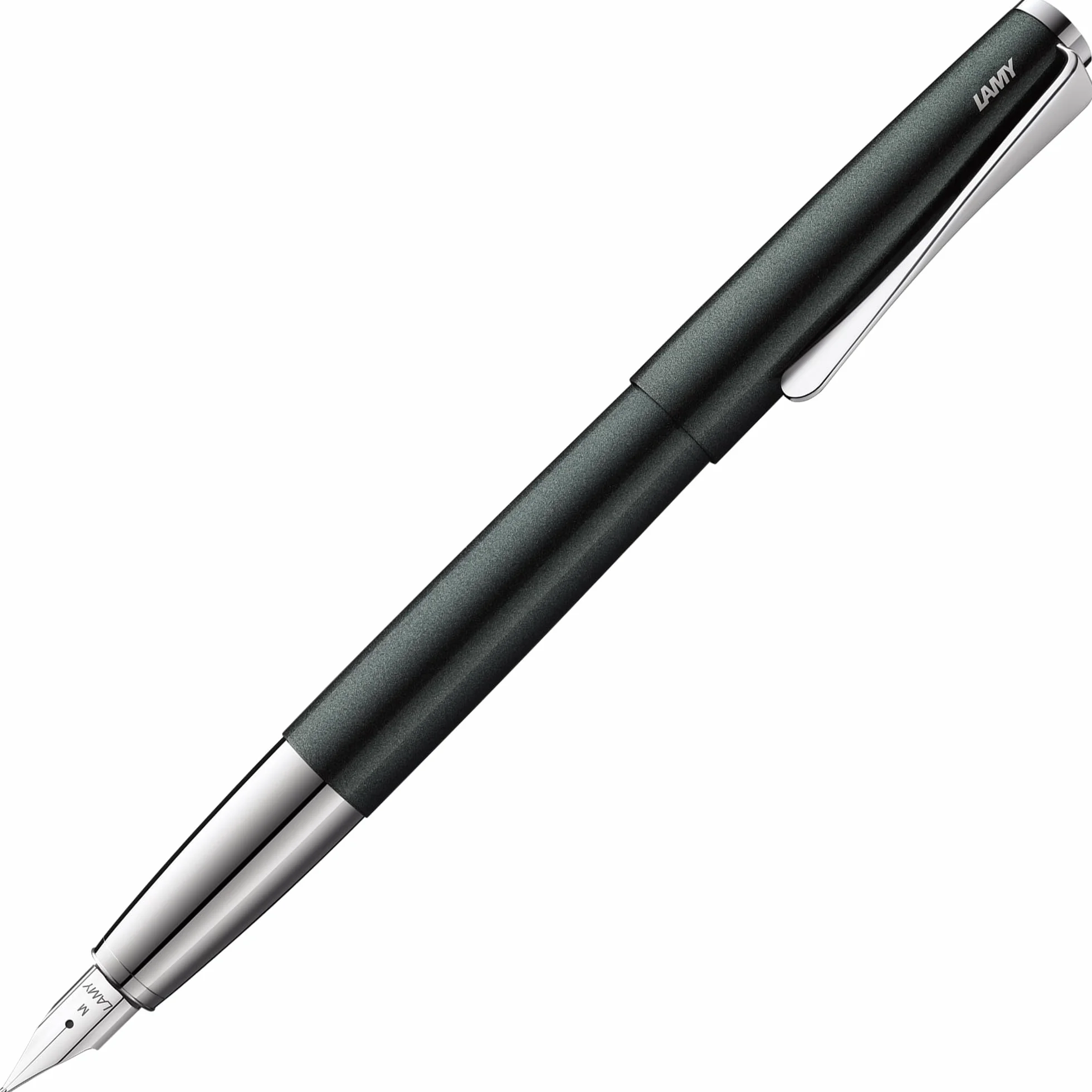 Lamy Studio 069 - Penna Stilografica in Acciaio Inox Con Finitura Laccata Nera e Verde, Manico Lucido, Pennino Spessore F