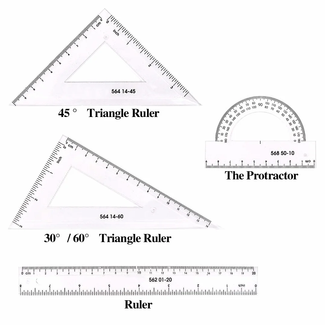 Swpeet Kit di 18 modelli di disegni geometrici gialli in plastica, 10 diversi modelli di misurazione geometrici, stencil con 2 matite e 5 righelli di misurazione per disegno, ingegneria e disegno