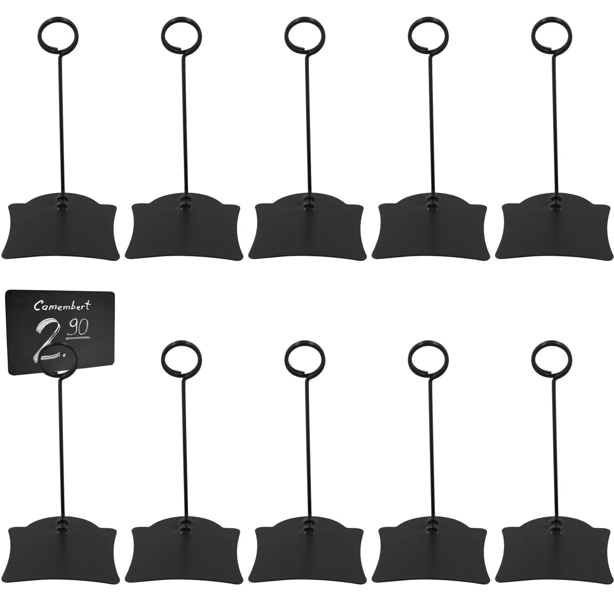 Porta Mollette Memo Clip Portaetichette - Nero Cartellini Prezzi Per Dei Numeri Tavola Del Pane Supermercato Espositori Verticali Prodotti Adatte Portabiglietti Portadocumenti Ufficio 10 Pezzi