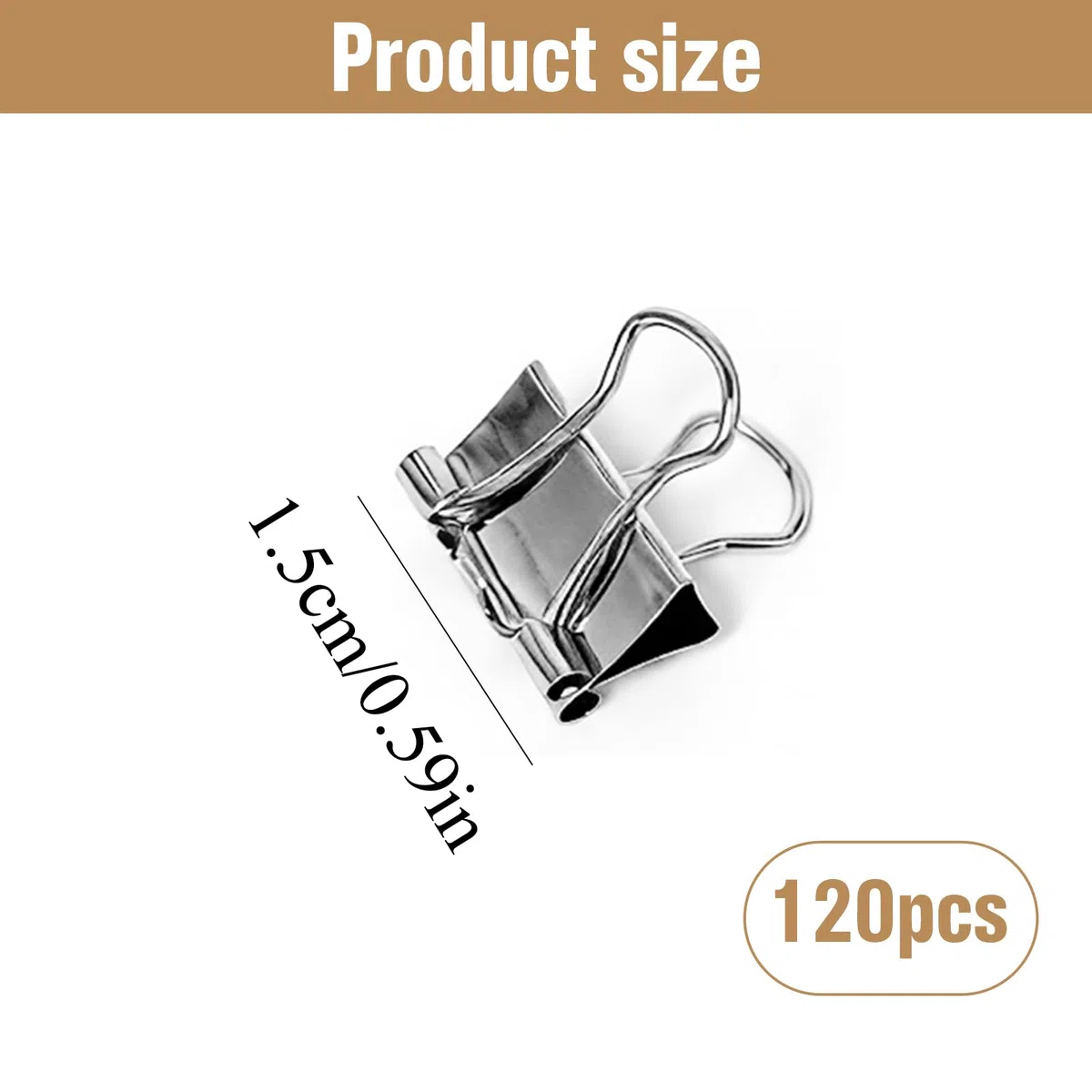 200 Pezzi 15mm Clip per Raccoglitori Mollette Pieghevoli Pinze Clip Pieghevoli in Metallo Piccole Foldback Binder Clips Argentata Multifunzione Molle per L'ufficio, Scuola e Casa Carta e Foto