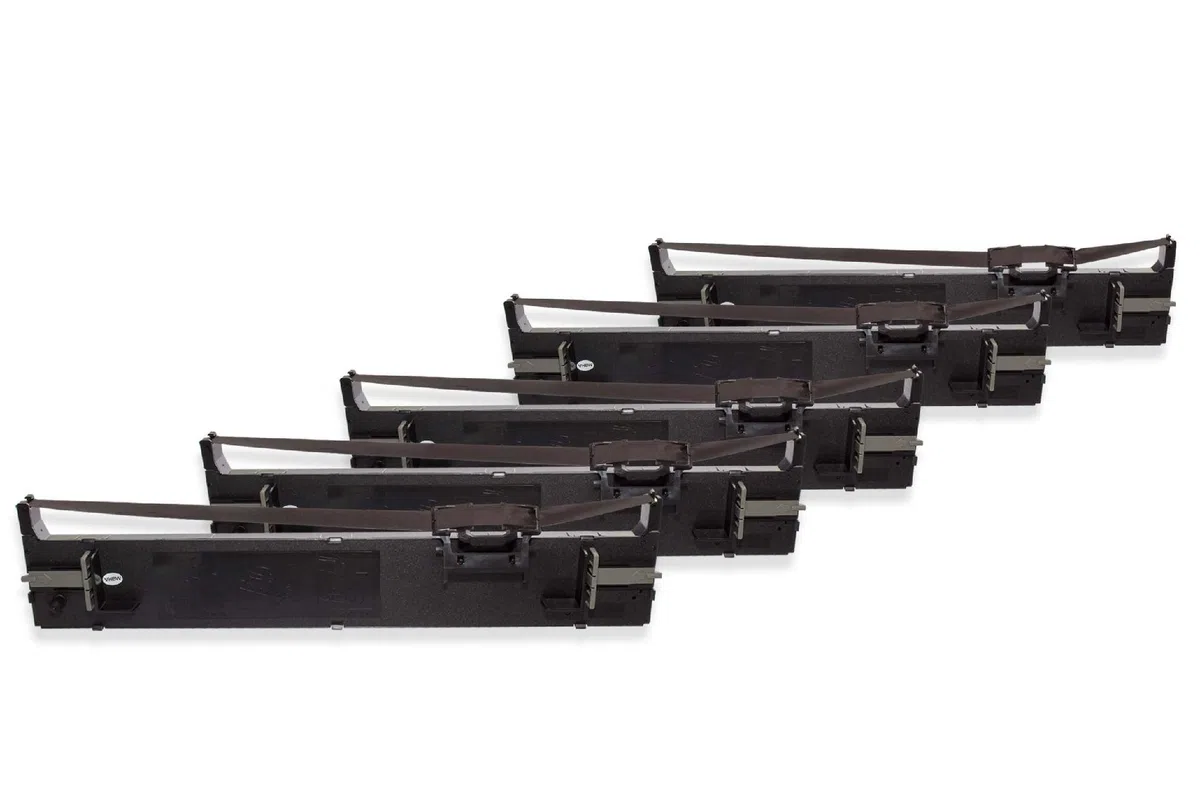 vhbw 5x nastro inchiostrato compatibile con Epson LQ-680K, LQ-680, LQ-690, LQ680K-II, LQ680, LQ690 stampante ad aghi - nero