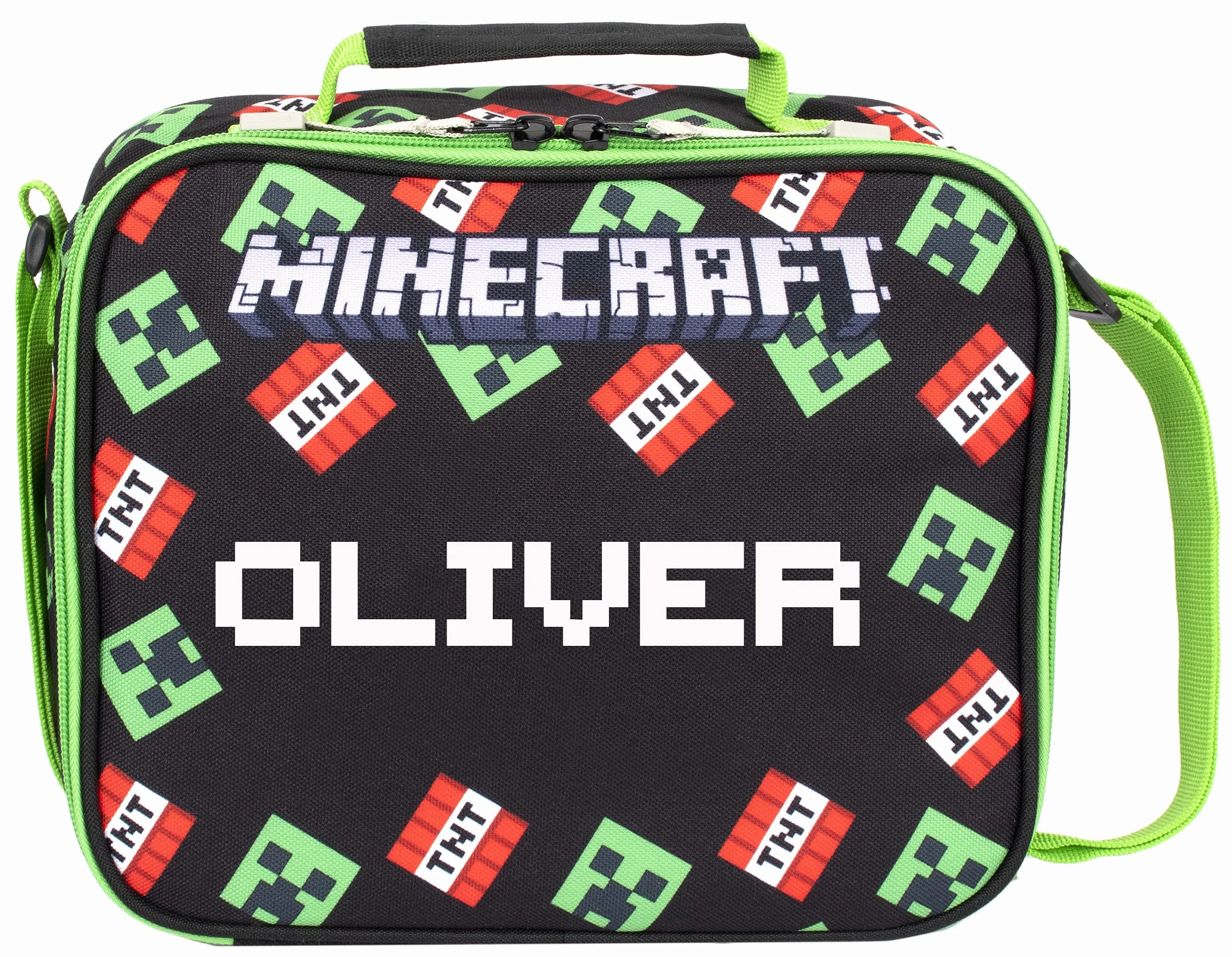MINECRAFT - Borsa da pranzo personalizzata Scatola da pranzo per bambini - Merce ufficiale Borsa da pranzo isolata personalizzata per i fanatici