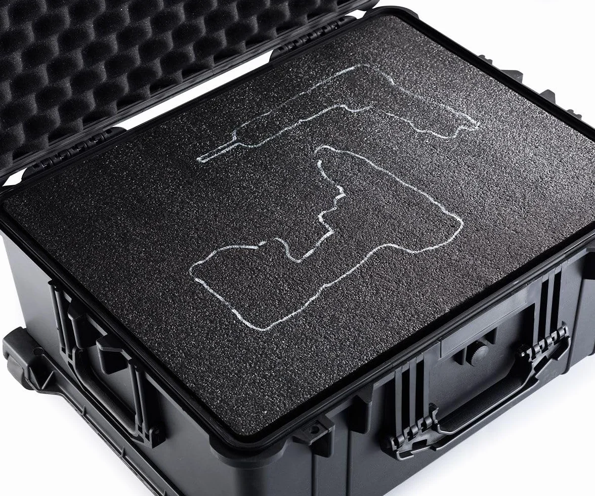 Schiuma multistrato 800 x 600 mm, ad alta densità, personalizzabile, per imballaggio, protezione e organizzazione sicuri, ideale per cassette degli attrezzi e attrezzature sensibili (nero, 30 mm)