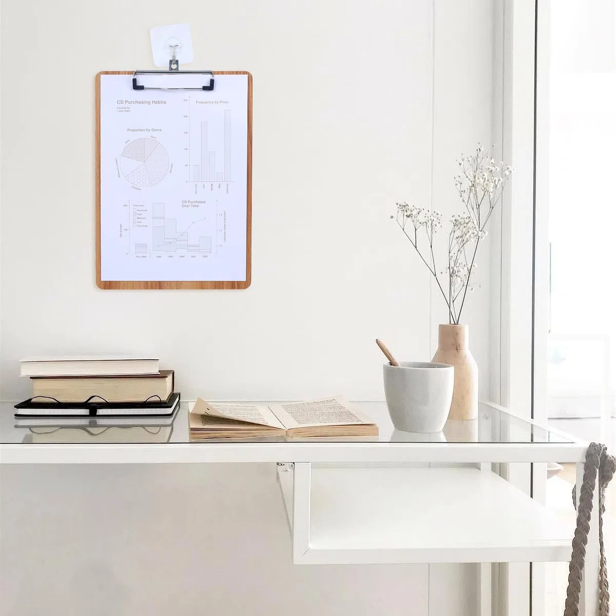 LELADY A4 Portablocco di Legno, 8 Pezzi Portablocchi, Portablocchi con Clip, Portablocco con Ferma Documenti, Legno Portablocco Clipboard, Appunti in Legno, A4 Clipboard