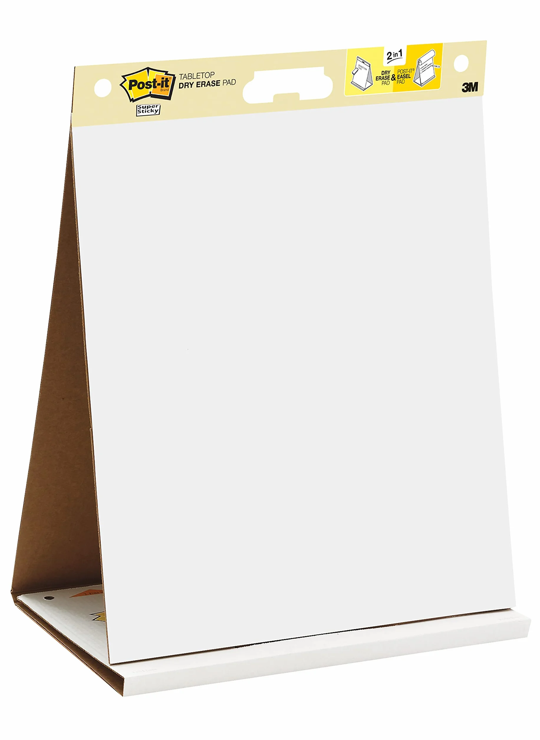Post-it Super Sticky Meeting Charts, Confezione da 1 blocchetto, con 20 Fogli , 584 mm x 508 mm, Colore Bianco, per Fare Brainstorming Ovunque e Rendere Visibili tutte le Idee