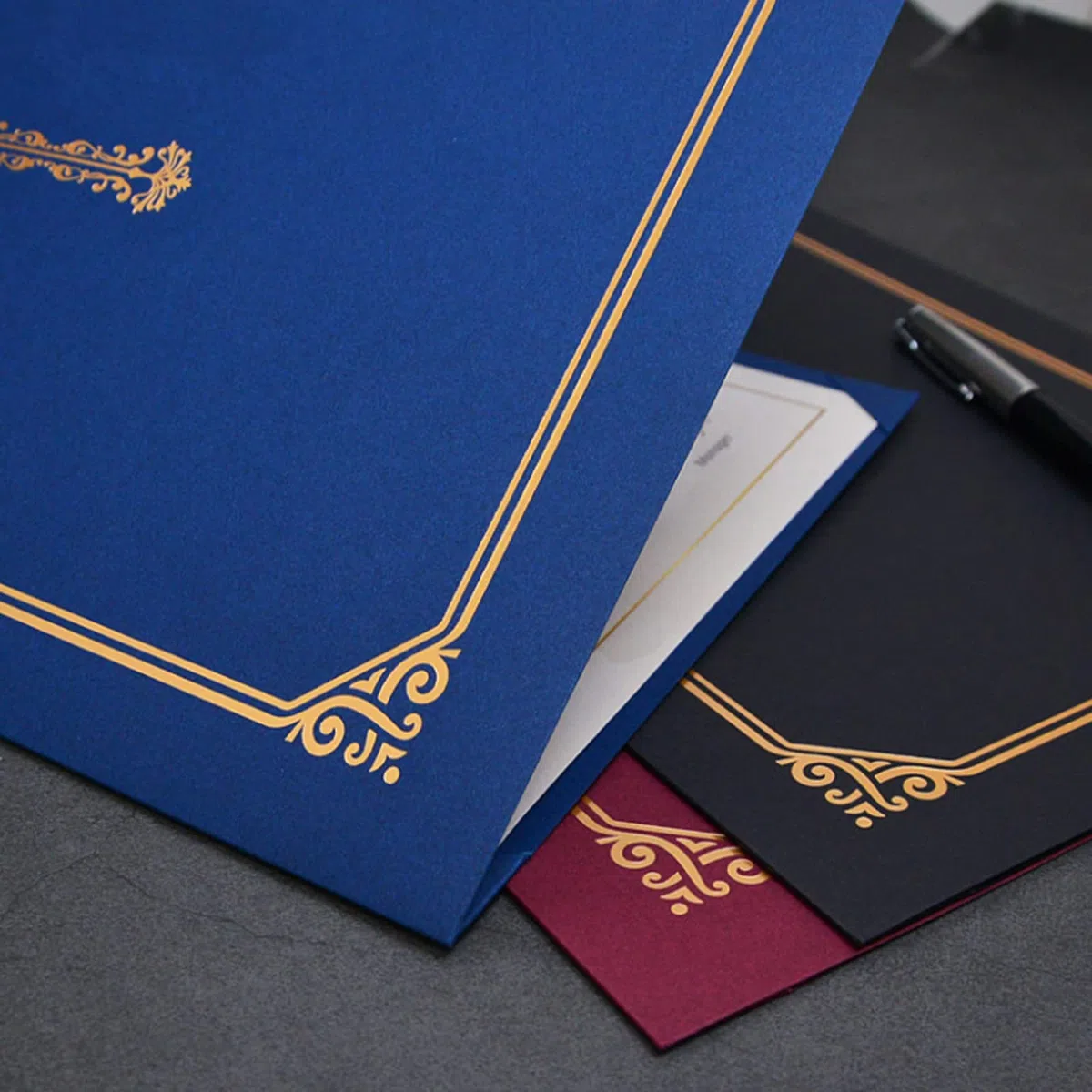 OhMill, Set di 5 copertine per diploma, formato A4, titolare del certificato, 22, 5 x 30, 5 cm, con carta di diploma, portacertificati, per lauree