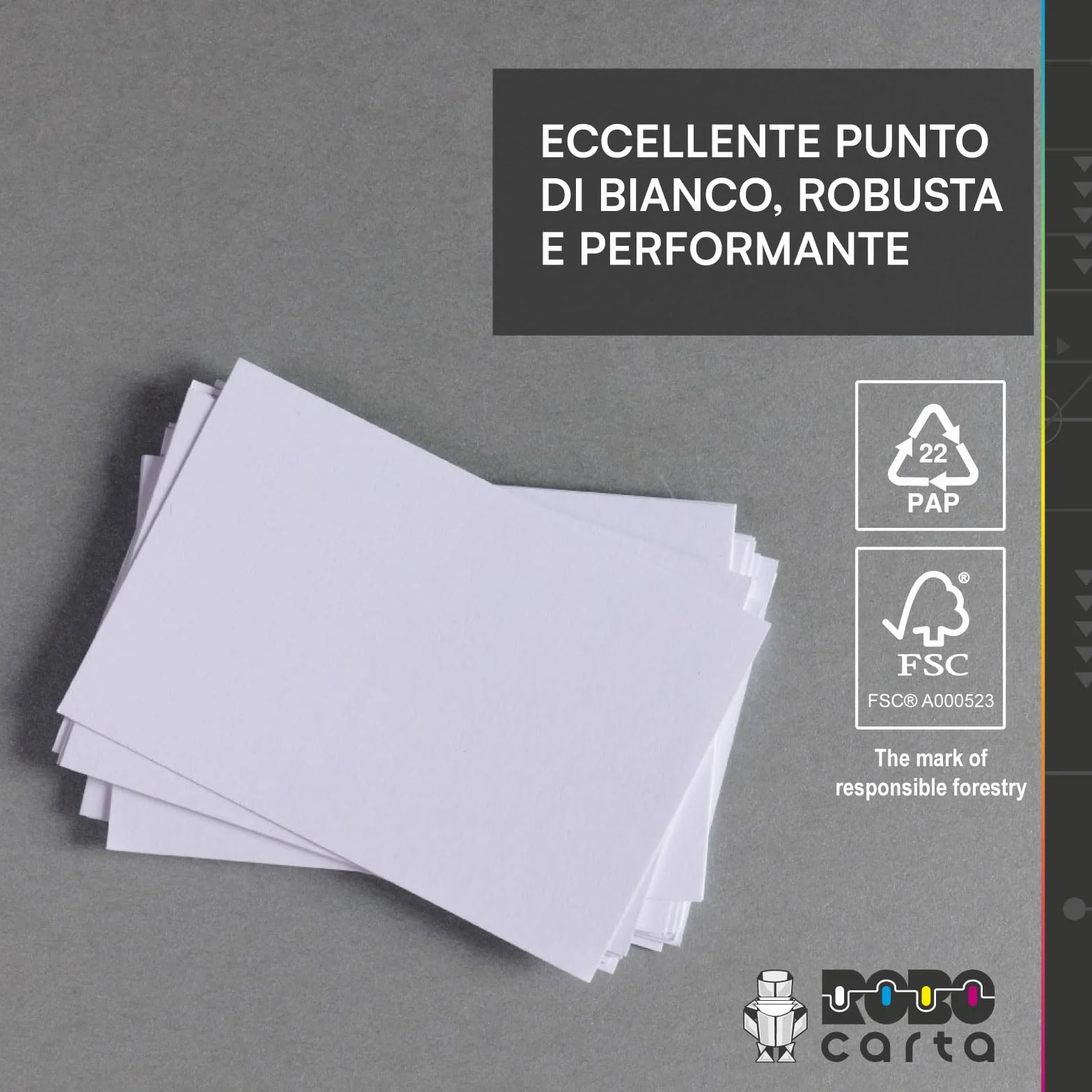 Carta A4 Economica per Stampante, 5 Risme da 500 Fogli - 2500 Totali, RoboCarta da 80gr per Ufficio, Fotocopie, Multiuso