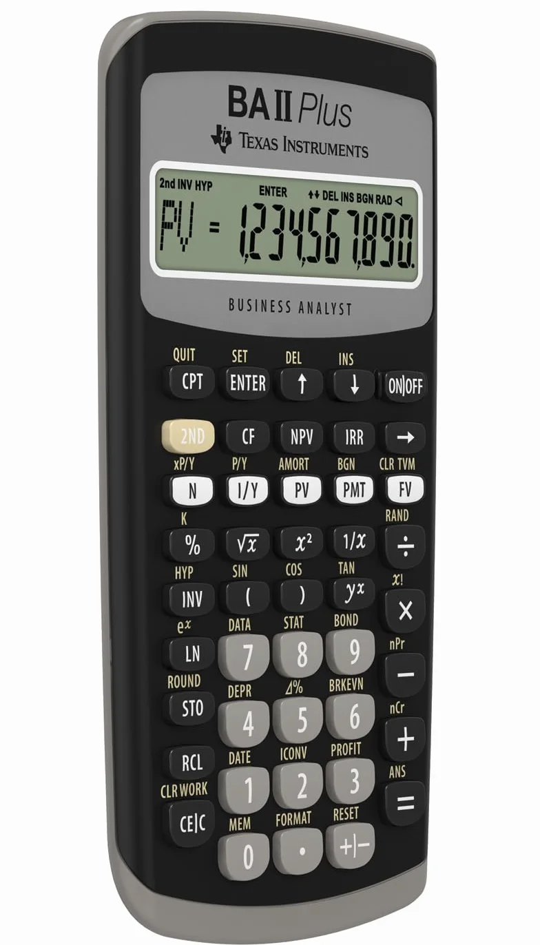 Texas Instruments TI-BA II Plus - Calcolatrice finanziaria VE=1