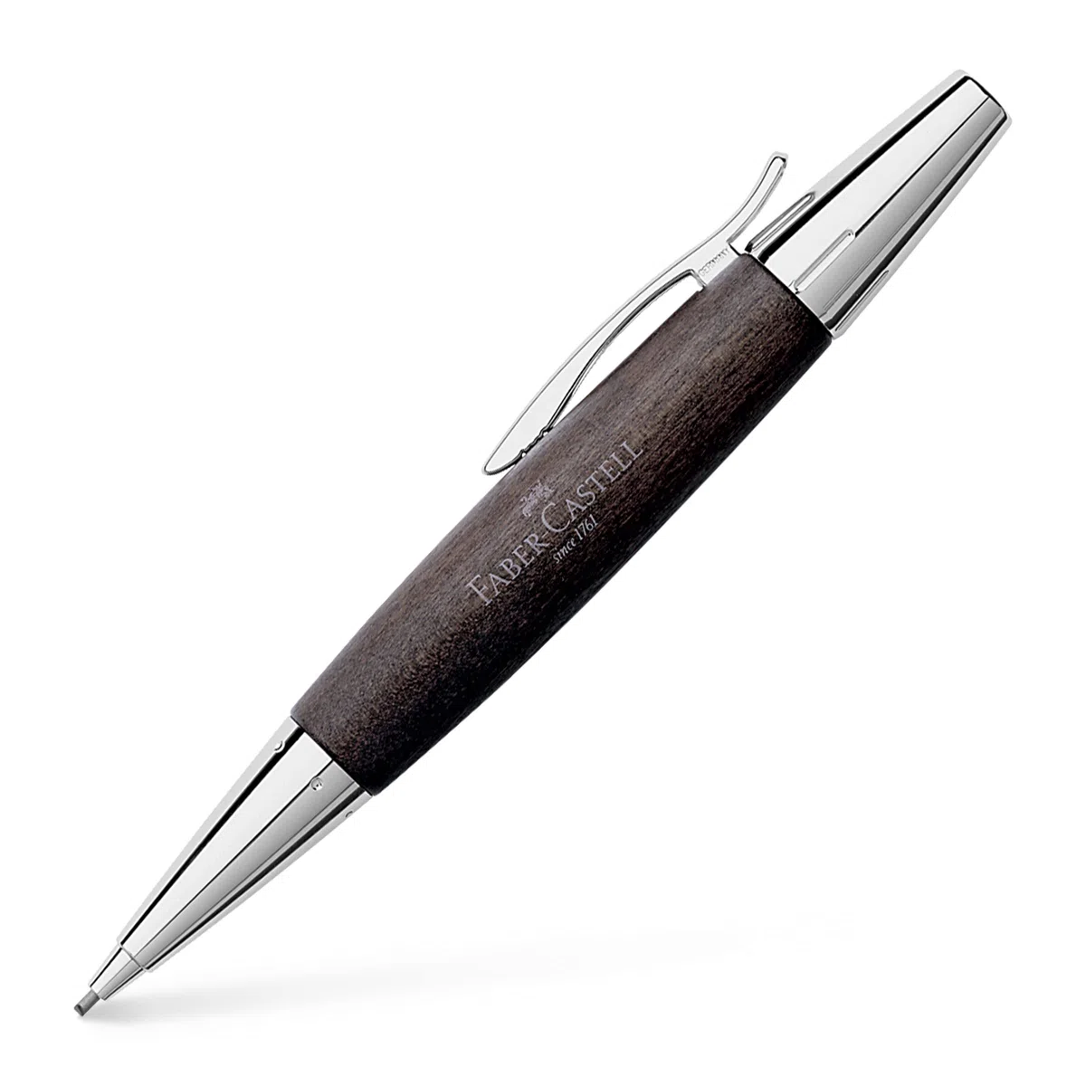 Faber-Castell 138383 Portamine e-motion chrome woodin legno di pero nero