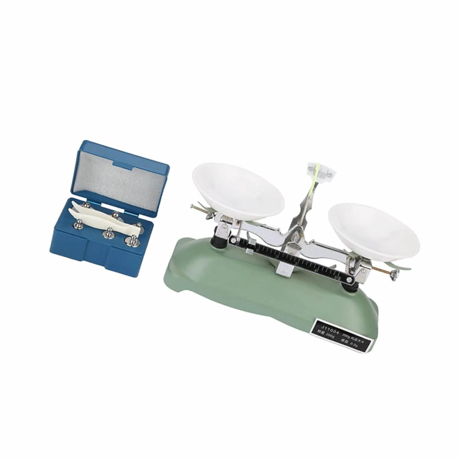 Scala del peso, strumento di misurazione della scala dell'equilibrio del vassoio meccanico 200g / 0,2g con bilancia del vassoio, pinzette e vari pesi
