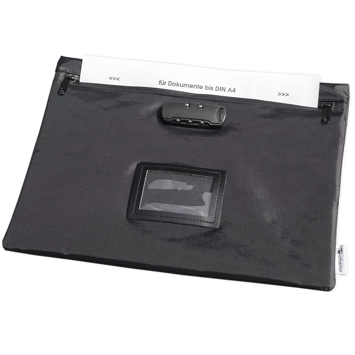 Borsa portadocumenti a pendolo con lucchetto a combinazione e cerniera fino a A4