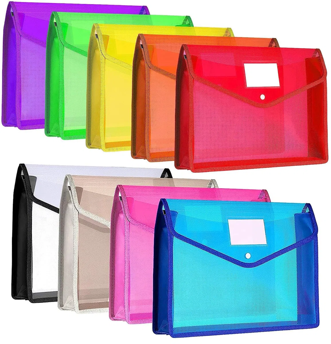 9 cartelle portadocumenti impermeabili, formato A4, in plastica, formato A4, per viaggi, ufficio, documenti, scuola, documenti