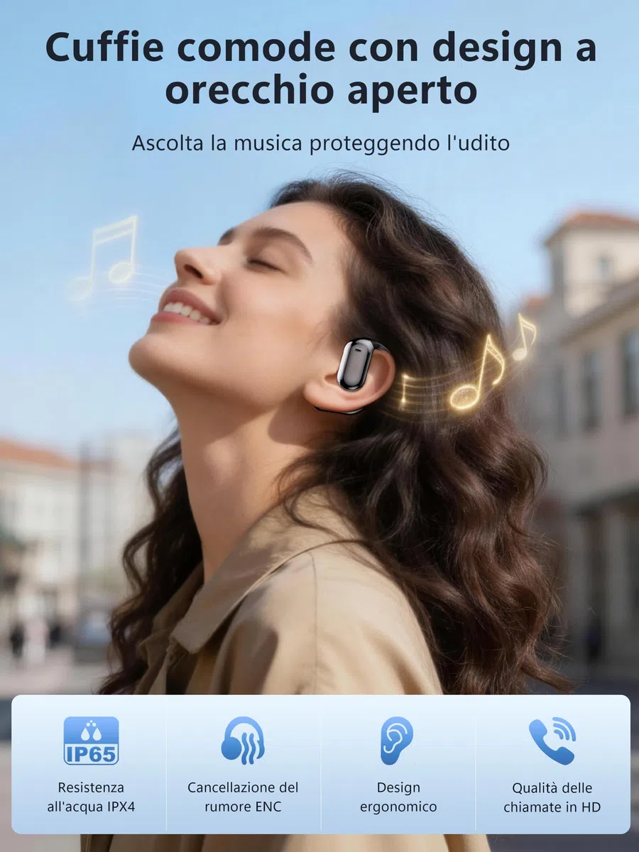 AI Cuffie Traduzione Simultanea Bluetooth 6.1：4 in 1 Auricolari Traduttori Istantanei - 164 Lingue Cuffie Traduttore Vocale con 7 Modalità - Auricolare Simultaneo in Tempo Reale per Viaggi Affari