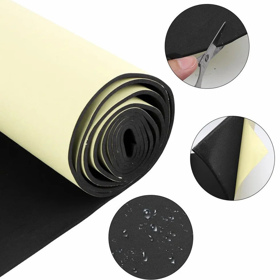 Schiuma autoadesiva 30 cm x 200 cm x 3 mm, Rullo di Schiuma Multifunzione in Neoprene, Facile da Tagliare per Fai da Te, Artigianato, riparazioni, Ideale per guarnizioni, Imbottiture
