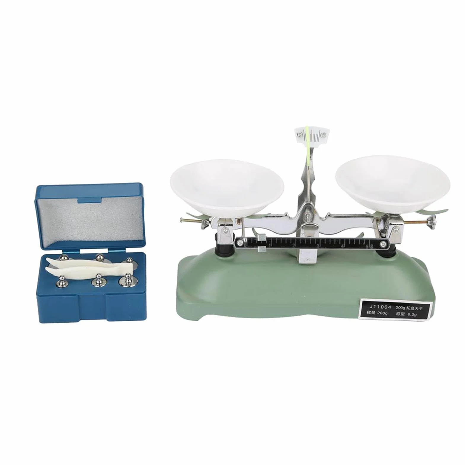 Scala del peso, strumento di misurazione della scala dell'equilibrio del vassoio meccanico 200g / 0,2g con bilancia del vassoio, pinzette e vari pesi