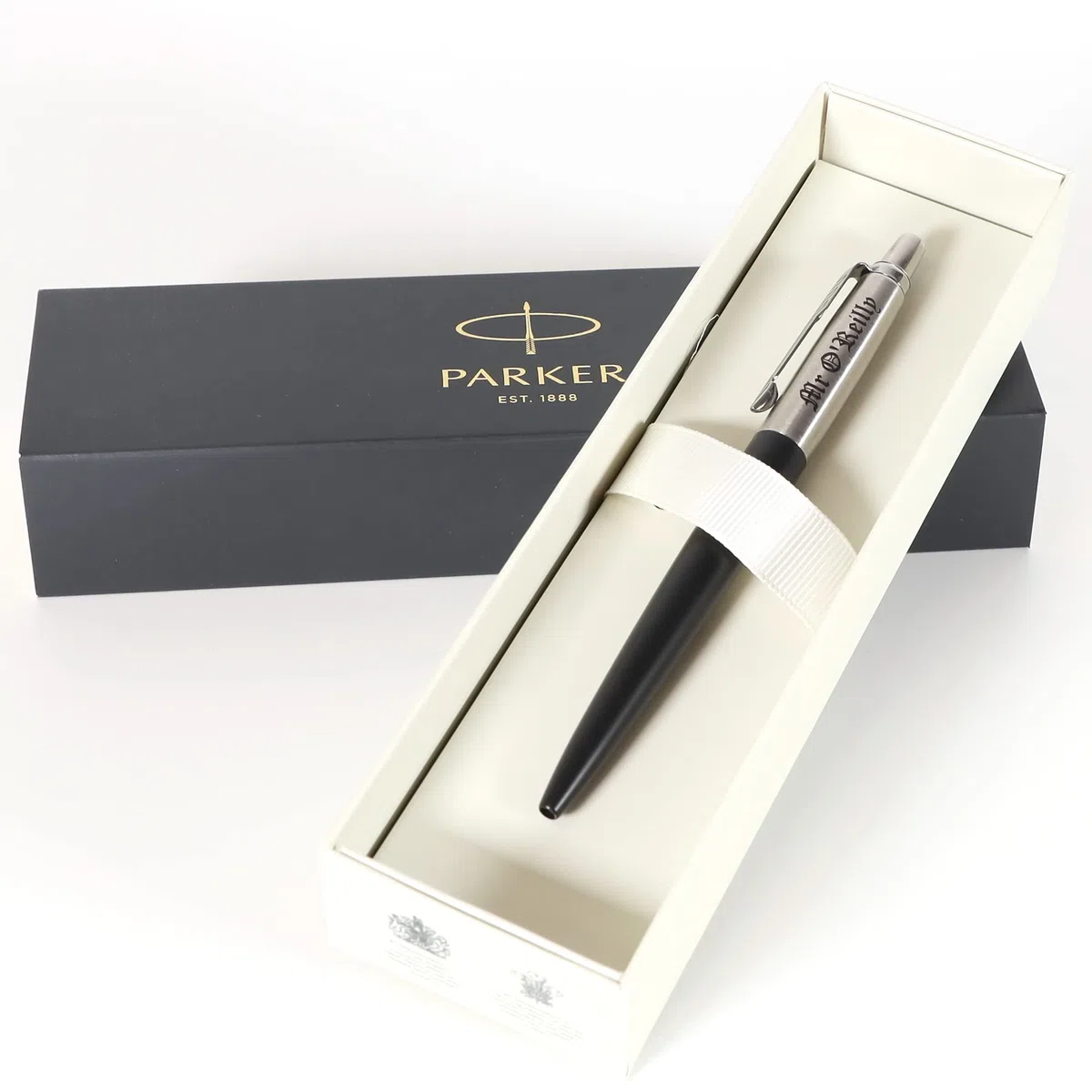Penna Parker Jotter Bond Street personalizzata + confezione regalo | Crea un regalo davvero unico | Incisione laser (Nero)