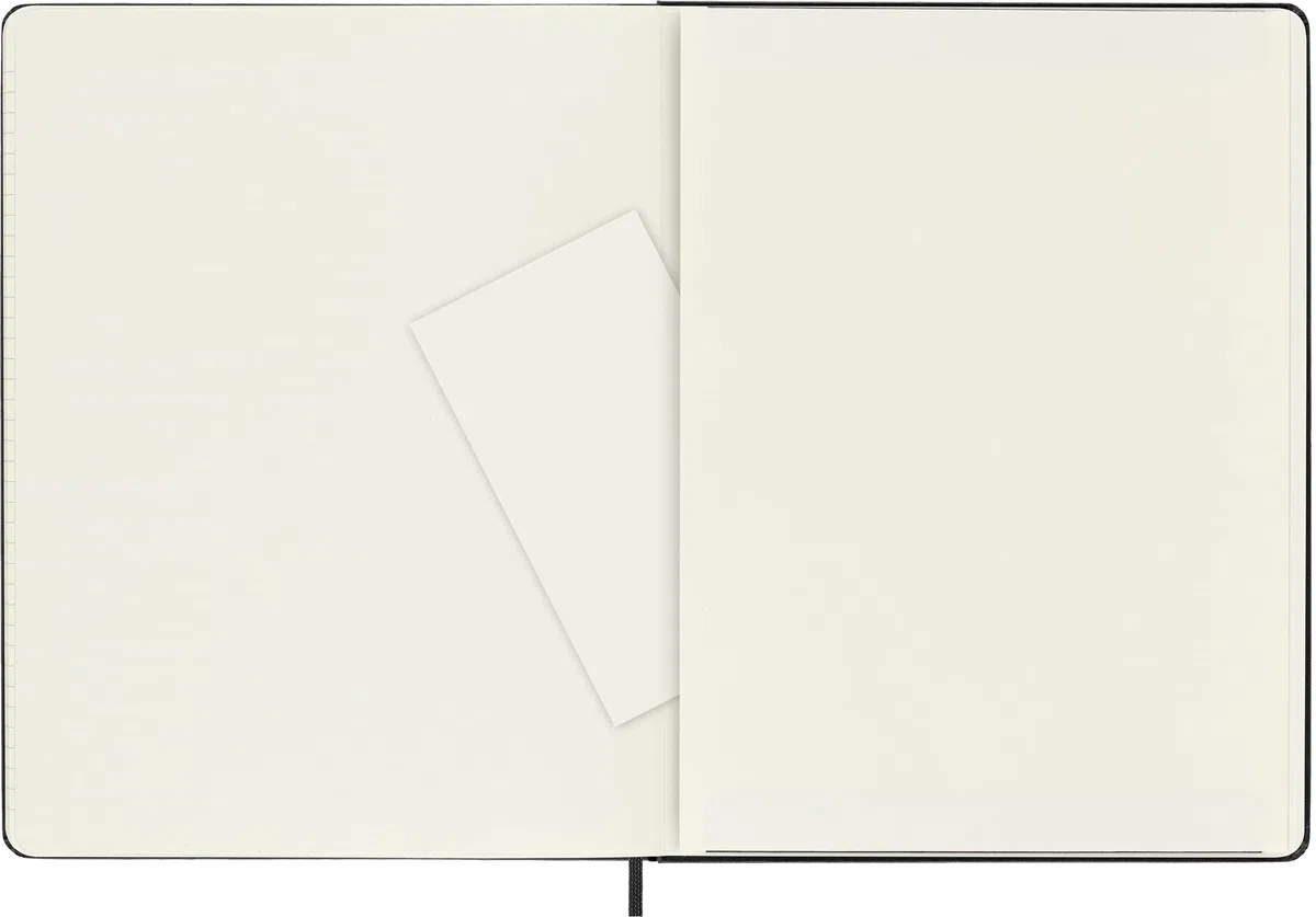 Moleskine Classic Notebook, Taccuino a Quadretti, Copertina Rigida e Chiusura Elastica, Formato XL 19 x 25 cm, Colore Nero, 192 Pagine