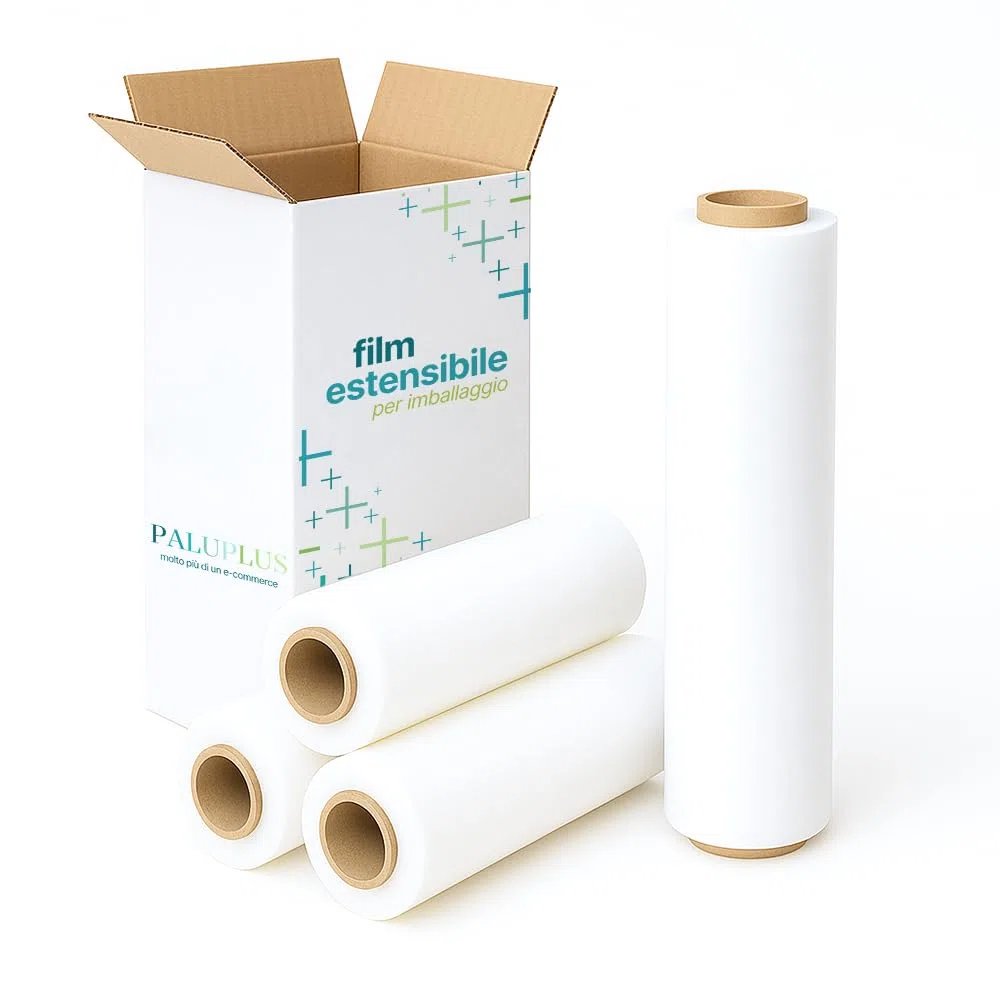 Virsus 6 Rotoli Pellicola Film Estensibile Manuale di colore Bianco spessore 23 my, 2,4kg altezza 500mm