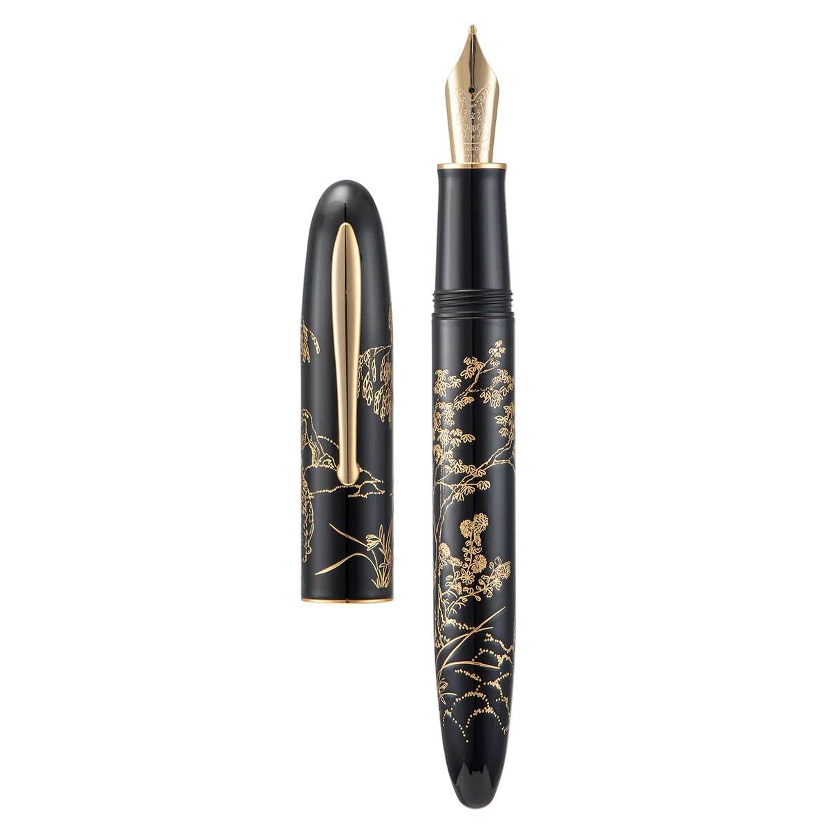 erofaHongdian N23 Black Rabbit Stilografica,Iridium Extra Fine Pennino Oro Fine,Nuovo Anno Lucky Rabbit Carving Design Liscio Scrittura Penna con Convertitore e Scatola di Metallo