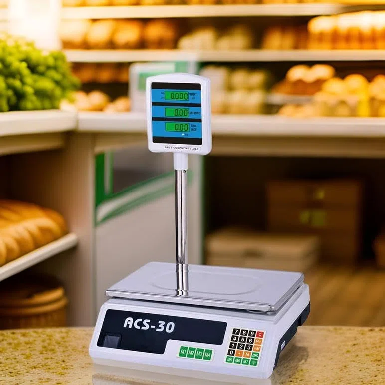 Bilancia da Banco Elettronica Digitale Professionale e Commerciale, Portata max 40 Kg Con Display -Negozio, Casa, Azienda, Supermercati Fiere - Pesapacchi
