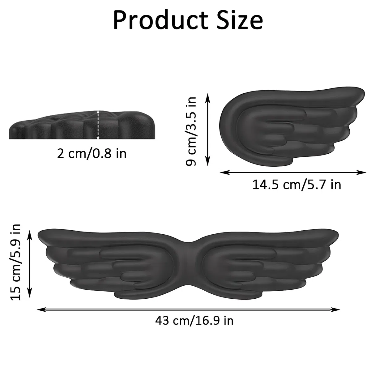 2 Pezzi Poggiapolsi a Forma Di Ali, Poggiapolsi Con Schiuma Di Poliuretano e Memory Foam, Pelle Pu Wrist Rest Con Base Antiscivolo, Accessori per Computer, Parapolsi, Tastiera, Mouse, Desktopper
