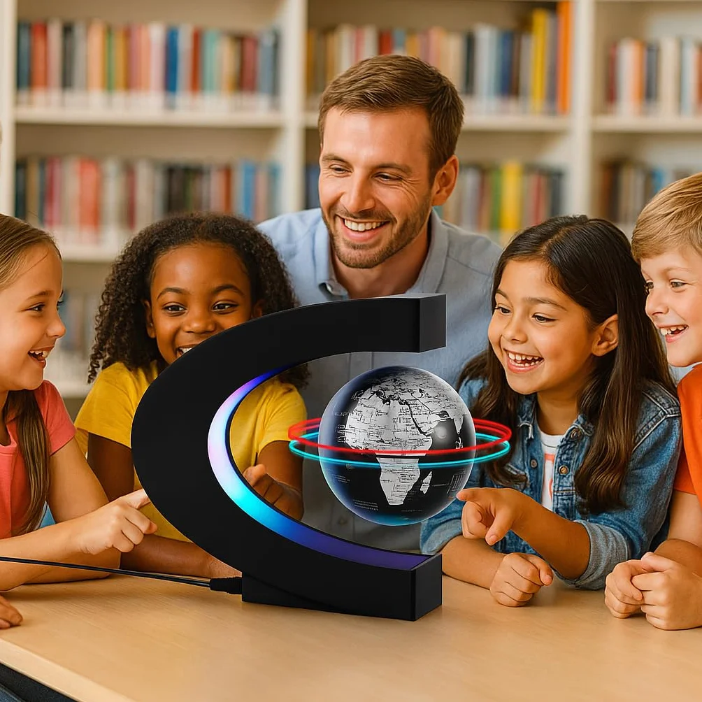 Globo galleggiante a levitazione magnetica con luce LED anti gravità levitante mappa del mondo ufficio casa camera da letto scrivania gadget decorazione unico regalo di compleanno per uomini bambini