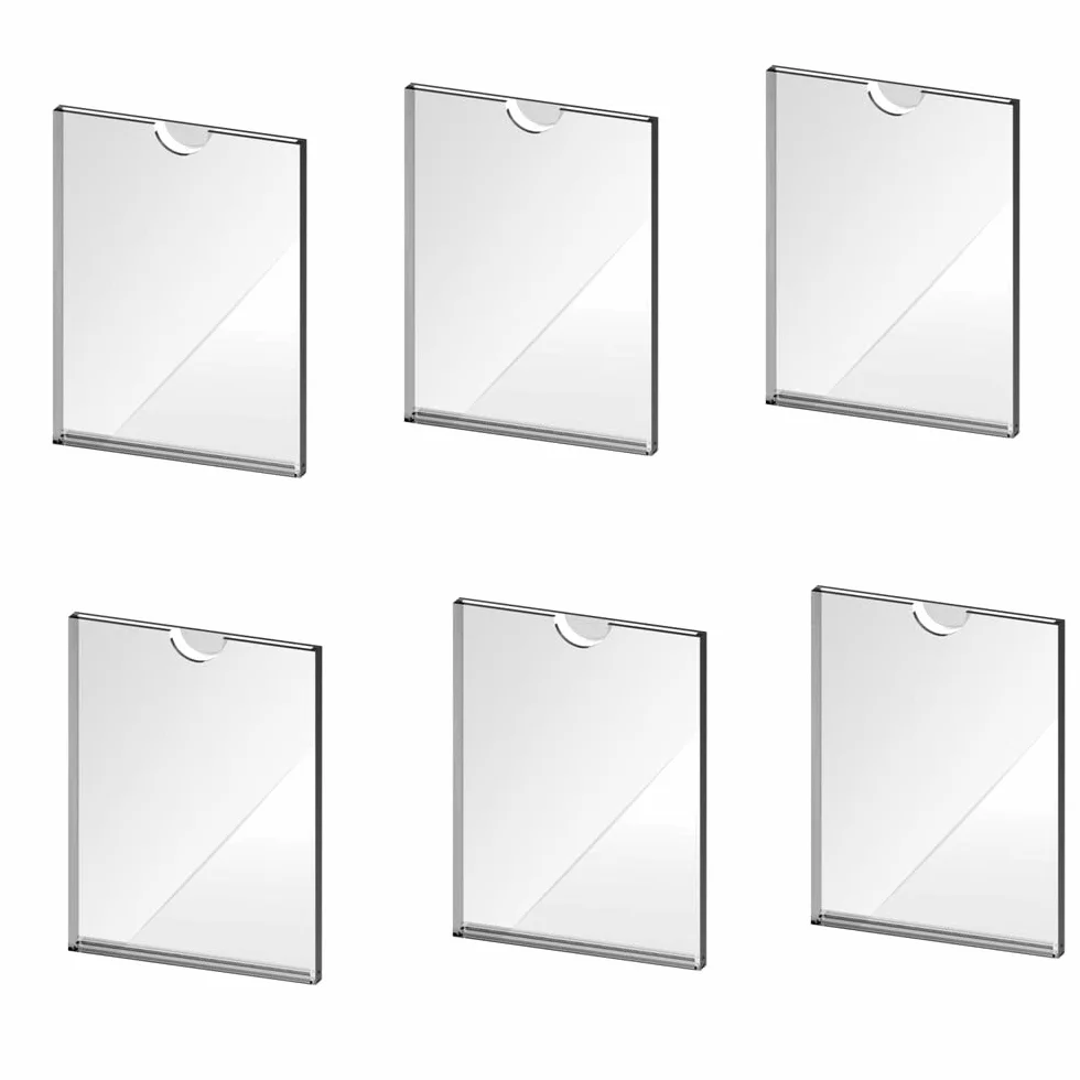 6 Pezzi A5 espositore, Supporto porta-brochure da parete, per documenti di formato DIN A5 verticale, trasparente,porta menu, porta listini,(nastro adesivo automodem)