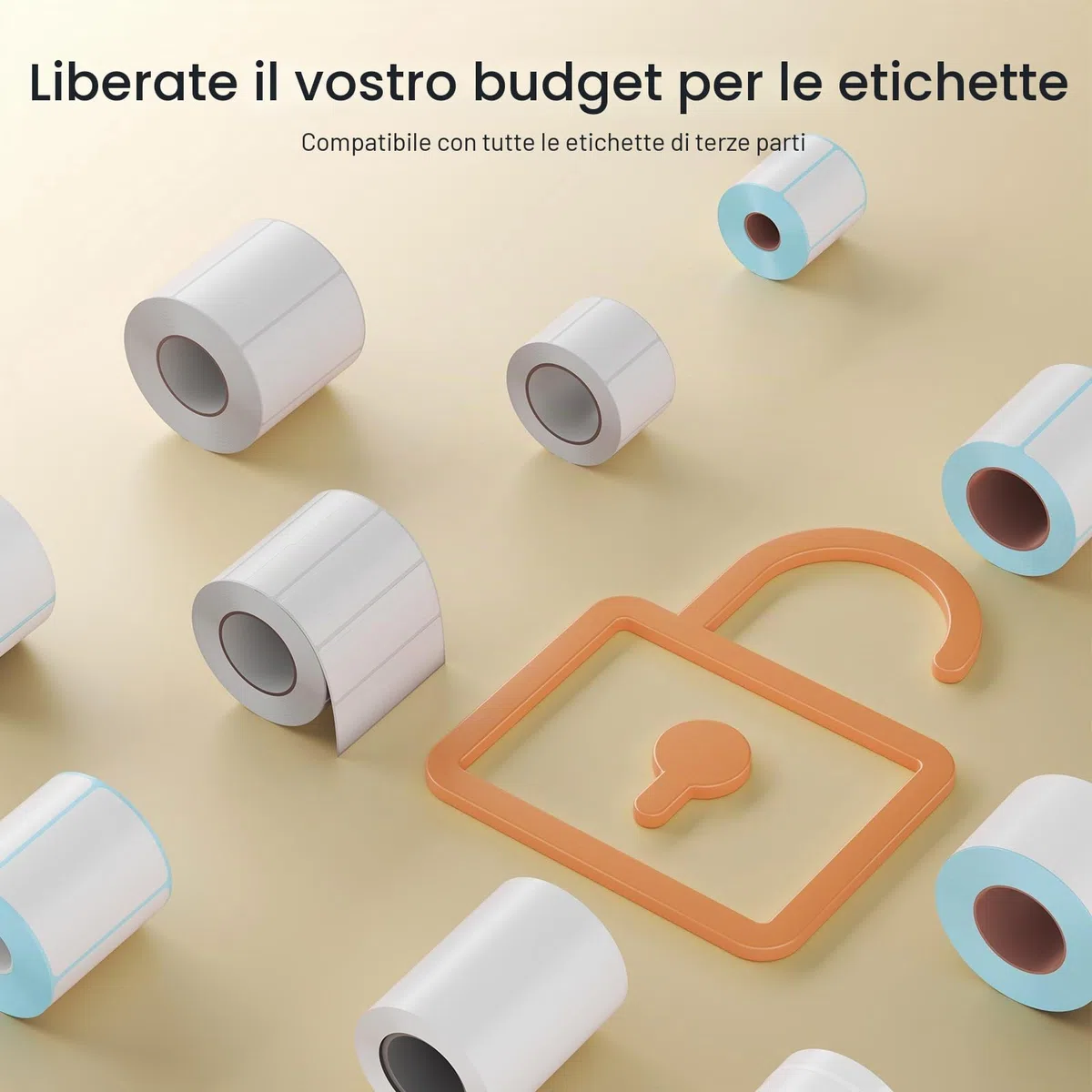 CLABEL S1 Etichettatrice Bluetooth - Stampante Termica per Etichette Adesive 20-75mm, Stampante Portatile 2200mAh per Codici a Barre, Compatibile con Smartphone e PC per Piccole Imprese Ufficio Casa
